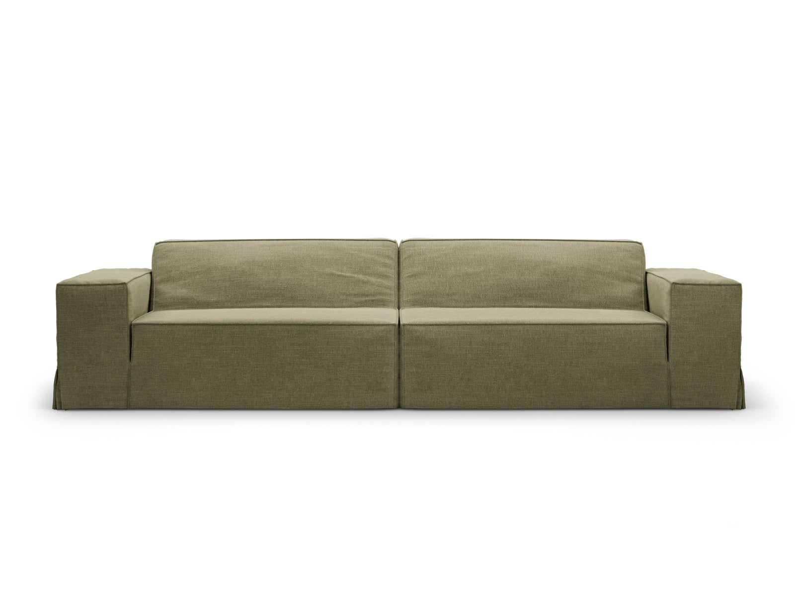 Elegantes Jodie Sofa Cover in sanftem Grün, ideal zum Schutz und zur Verschönerung Ihres Sofas, erhältlich bei Micadoni.