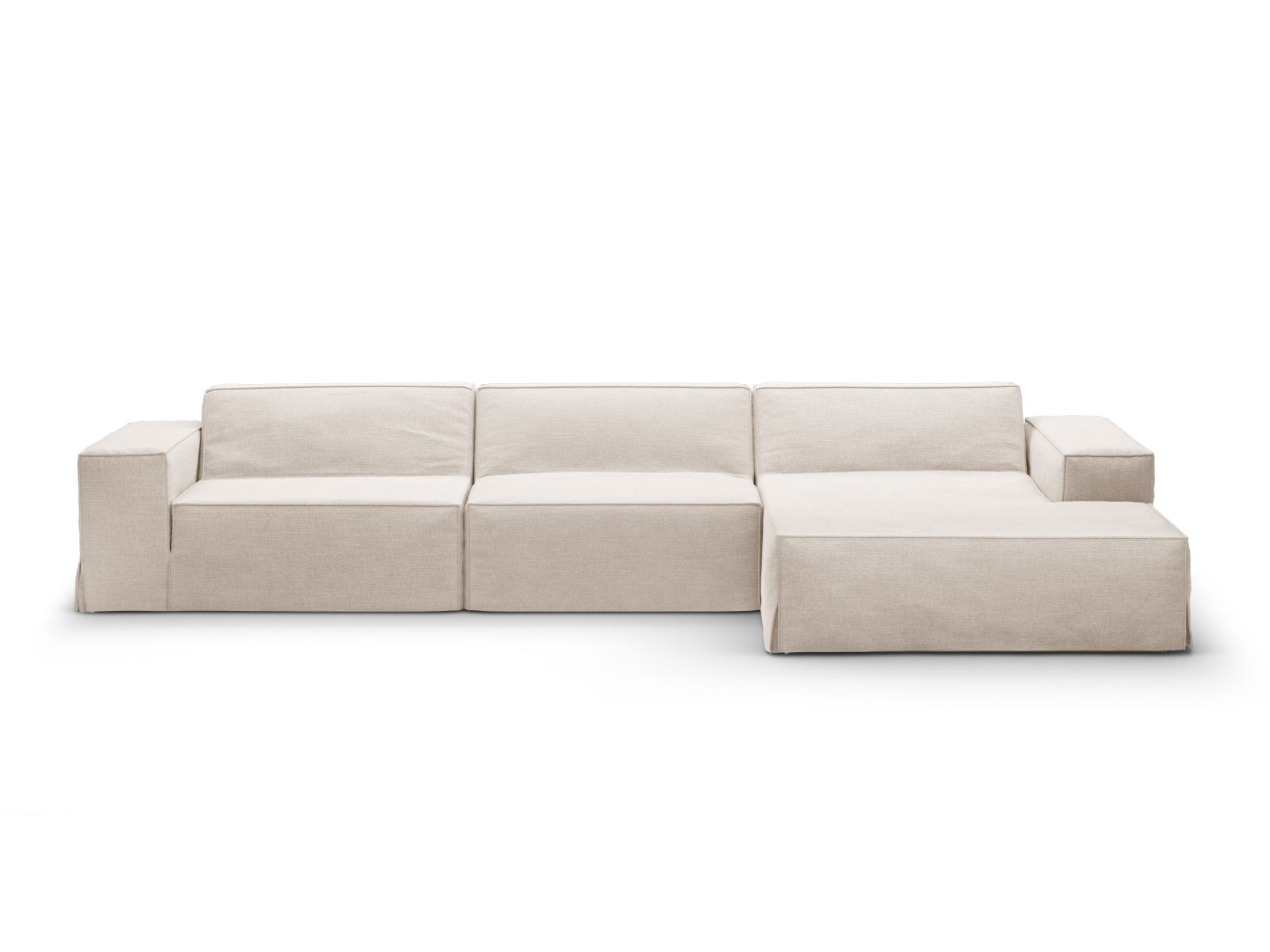 Bezug für Eckmodul rechts Jodie in Beige-LINS präsentiert im Onlineshop von KAQTU Design AG. Sofa-Zubehör ist von Micadoni