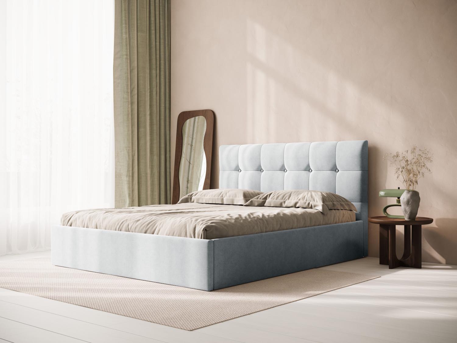 Entdecken Sie das elegante Phaedra Kopfteil von Micadoni – modernes Design trifft auf praktischen Stauraum für Ihr Schlafzimmer.