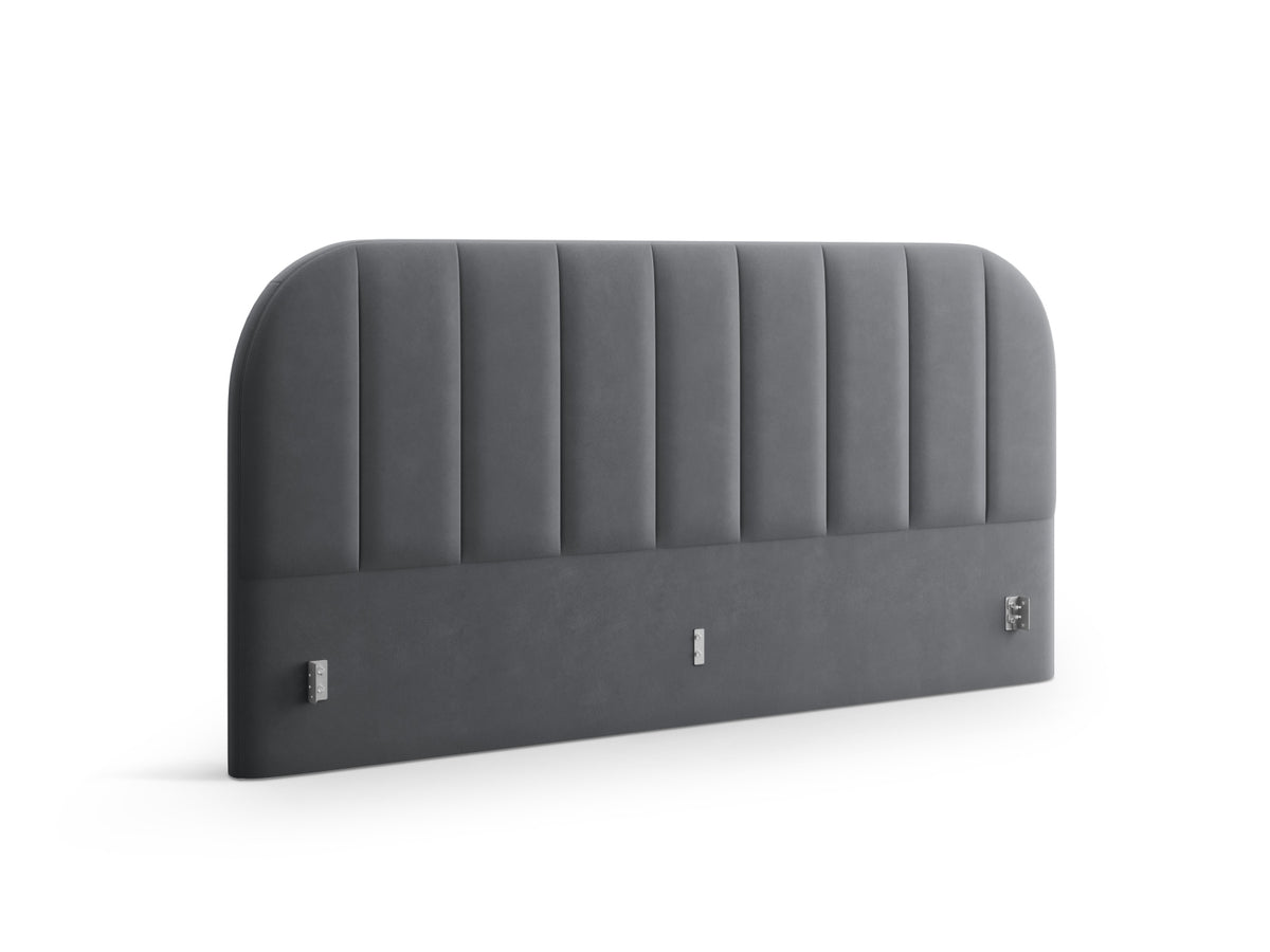 Billy Velour Headboard in Grey-Bluvel präsentiert im Onlineshop von KAQTU Design AG. Kopfteile ist von Micadoni
