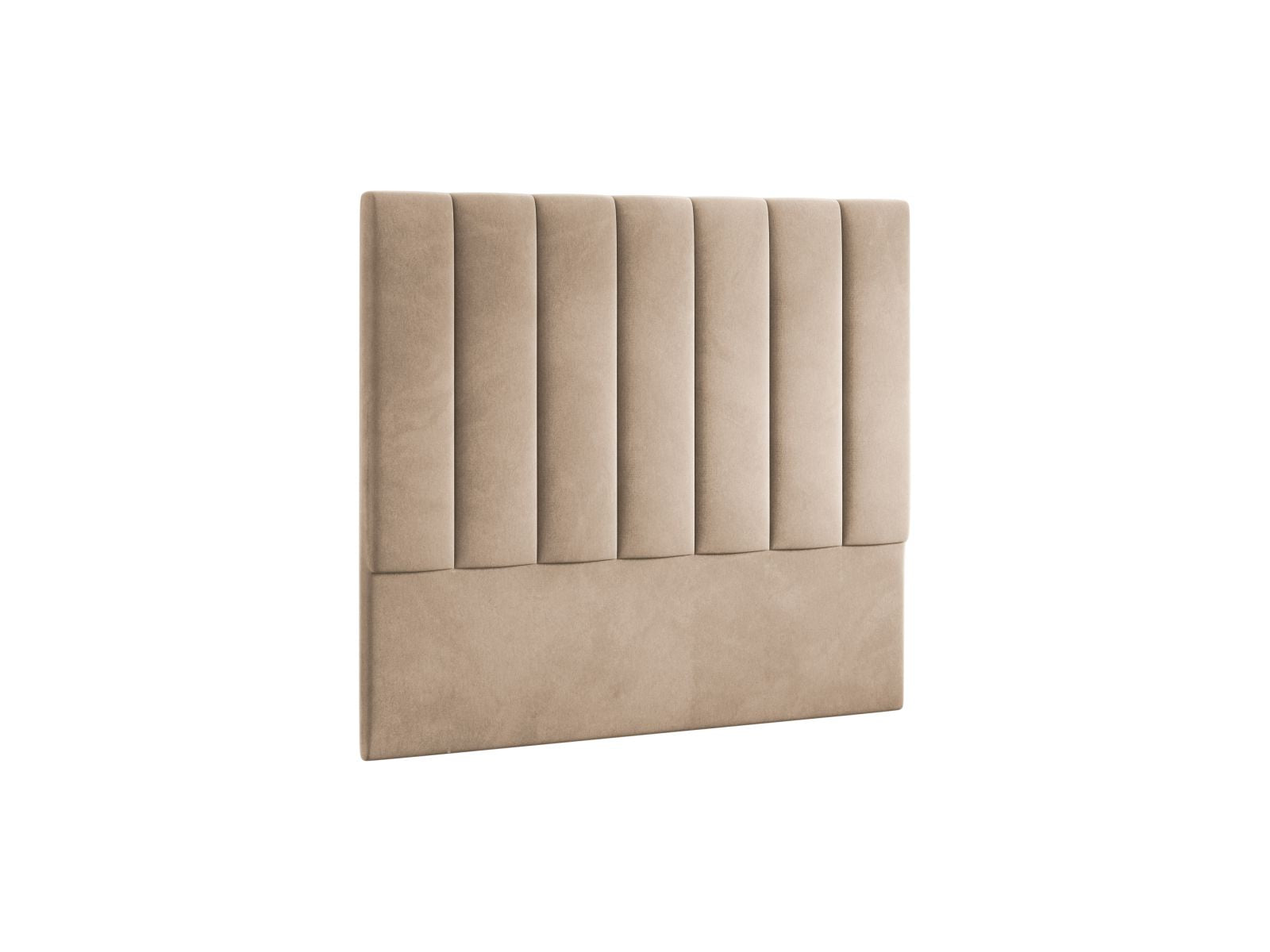 Stilvolles Kopfteil Marl in zartem Almond Beige, gefertigt aus hochwertigem Magic Velvet, perfekt für moderne Schlafzimmergestaltung.