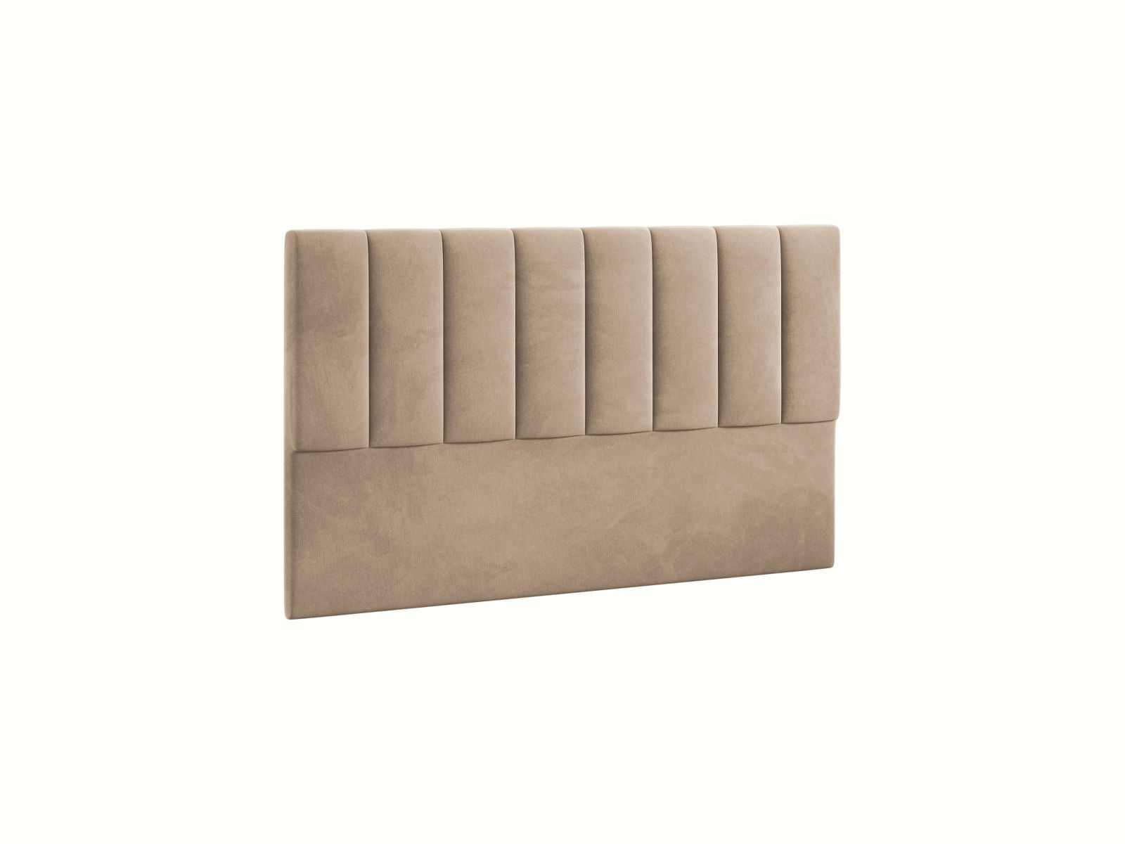 Stilvolles Kopfteil Marl in 160 cm Breite, aus luxuriösem Magic Velvet in sanftem Almond Beige, perfekt für ein modernes Schlafzimmerambiente.
