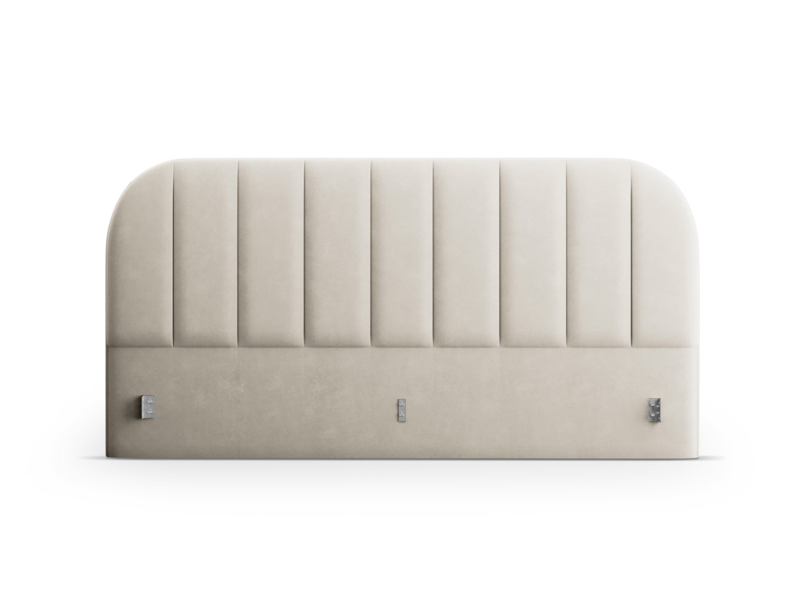 Elegantes Kopfteil Billy aus luxuriösem Velour in sanftem Dunkelbeige, ideal für ein zeitgemäßes Schlafzimmerdesign.