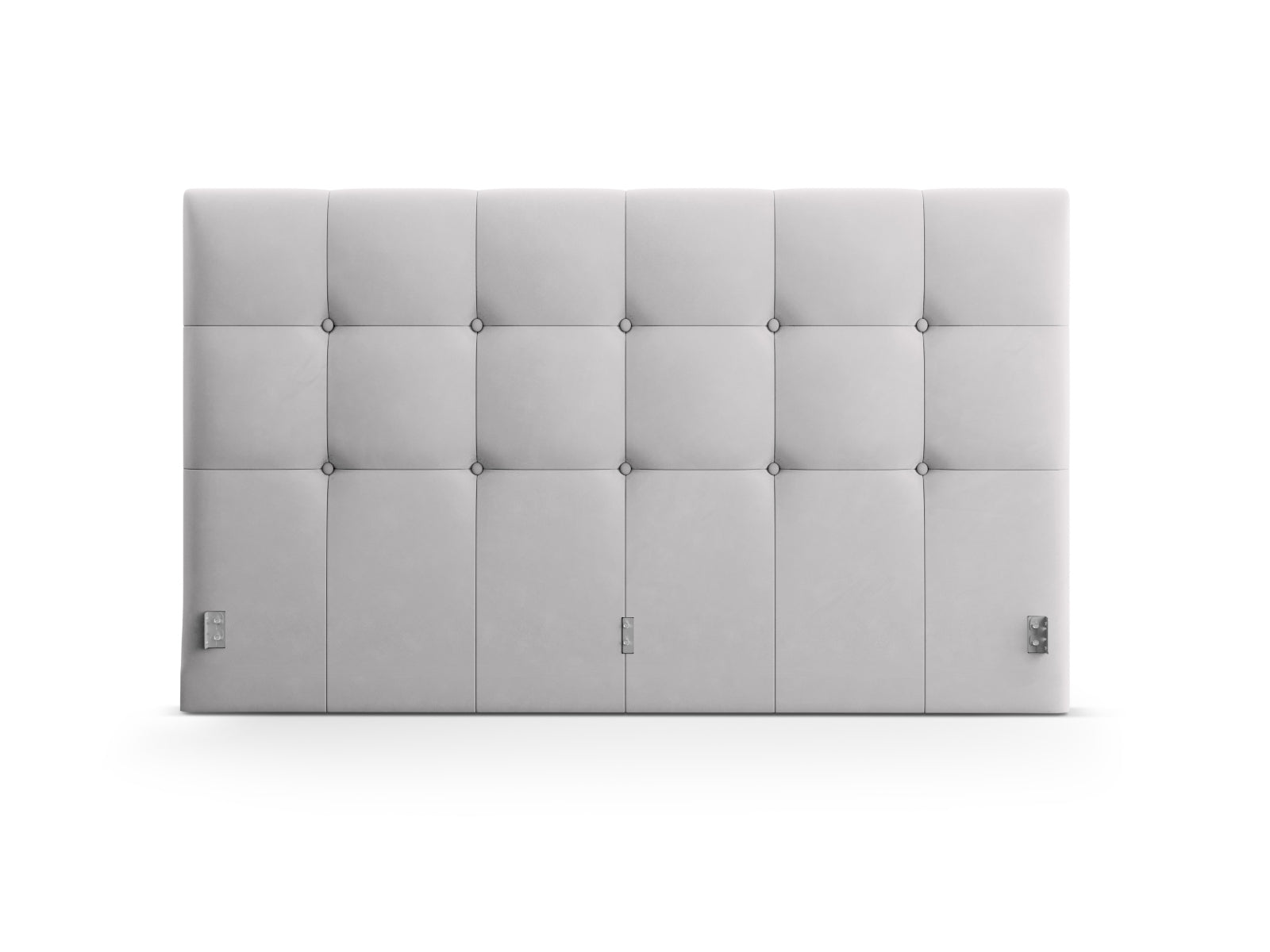 Elegantes Phaedra Velour Kopfteil in sanftem Silberblau, perfekt für stilvolle Schlafzimmergestaltung und gemütliche Atmosphäre.