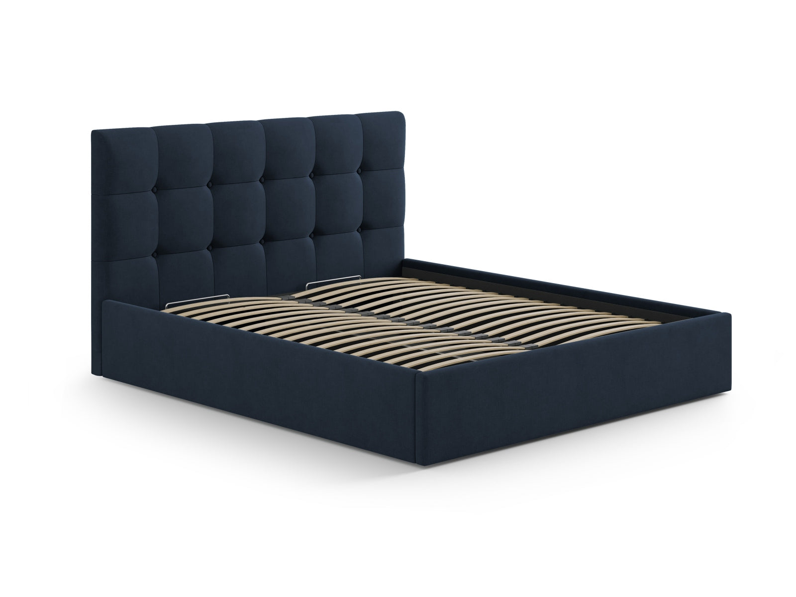 Elegantes Kopfteil Phaedra in tiefem Blau, ideal für zeitgemäße Schlafzimmergestaltung und als stilvolles Highlight im Raum.