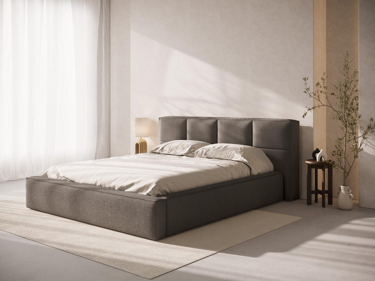 Darren Boucle Headboard in Grey Brown-LEGEND präsentiert im Onlineshop von KAQTU Design AG. Kopfteile ist von Micadoni