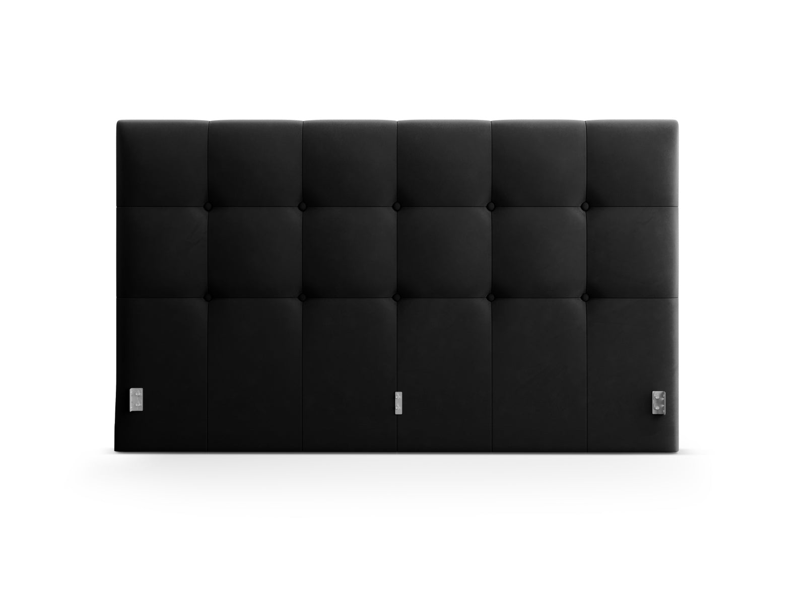Luxuriöses Phaedra Velour Kopfteil in edlem Schwarz-Bluvel, perfekt für moderne Schlafzimmer und stilvolle Akzente.
