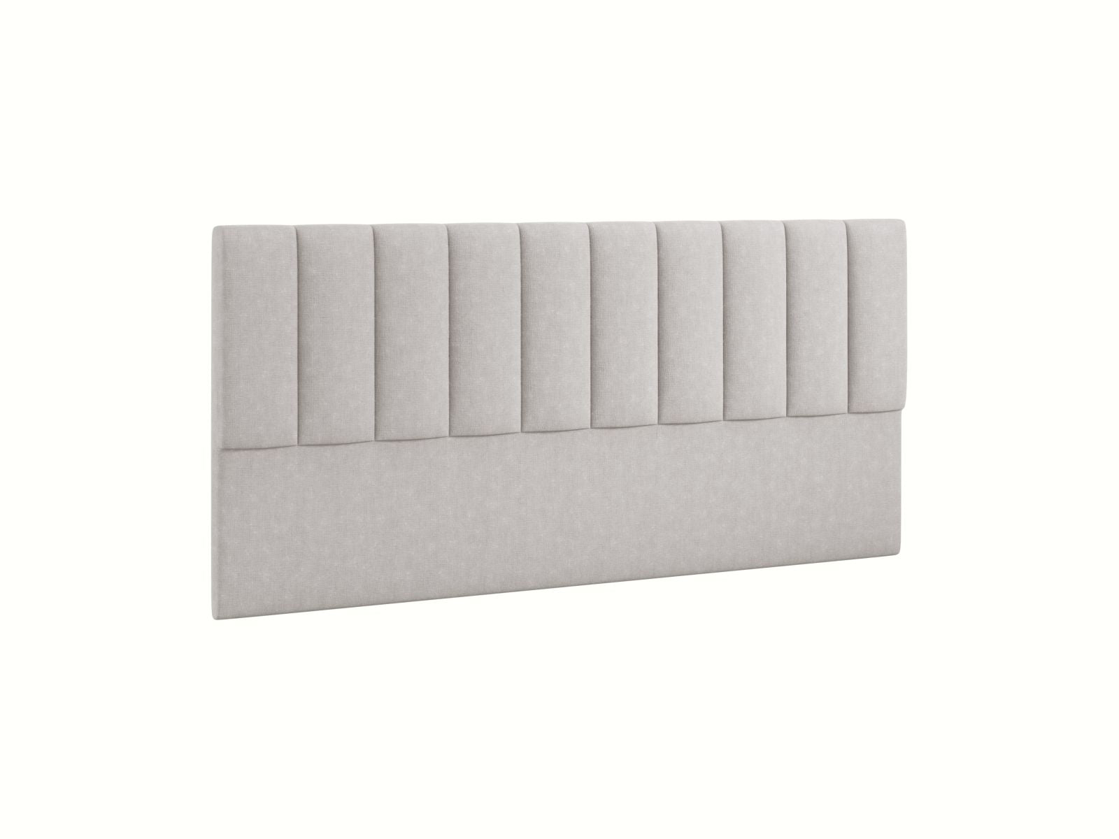 Elegantes Kopfteil Marl in sanftem Hellgrau, 200 cm breit, ideal für stilvolle Schlafzimmergestaltung von Micadoni.