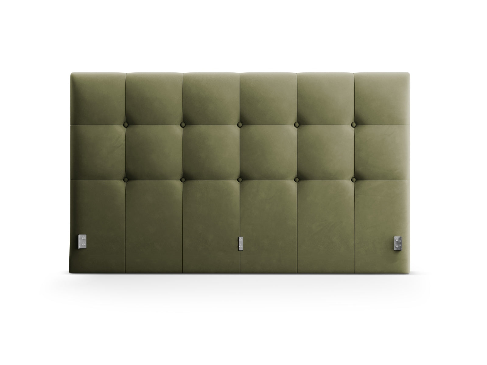 Elegantes Phaedra Velour Kopfteil in sanften Grüntönen, ideal für stilvolle Schlafzimmergestaltung. Hochwertige Verarbeitung von Micadoni.