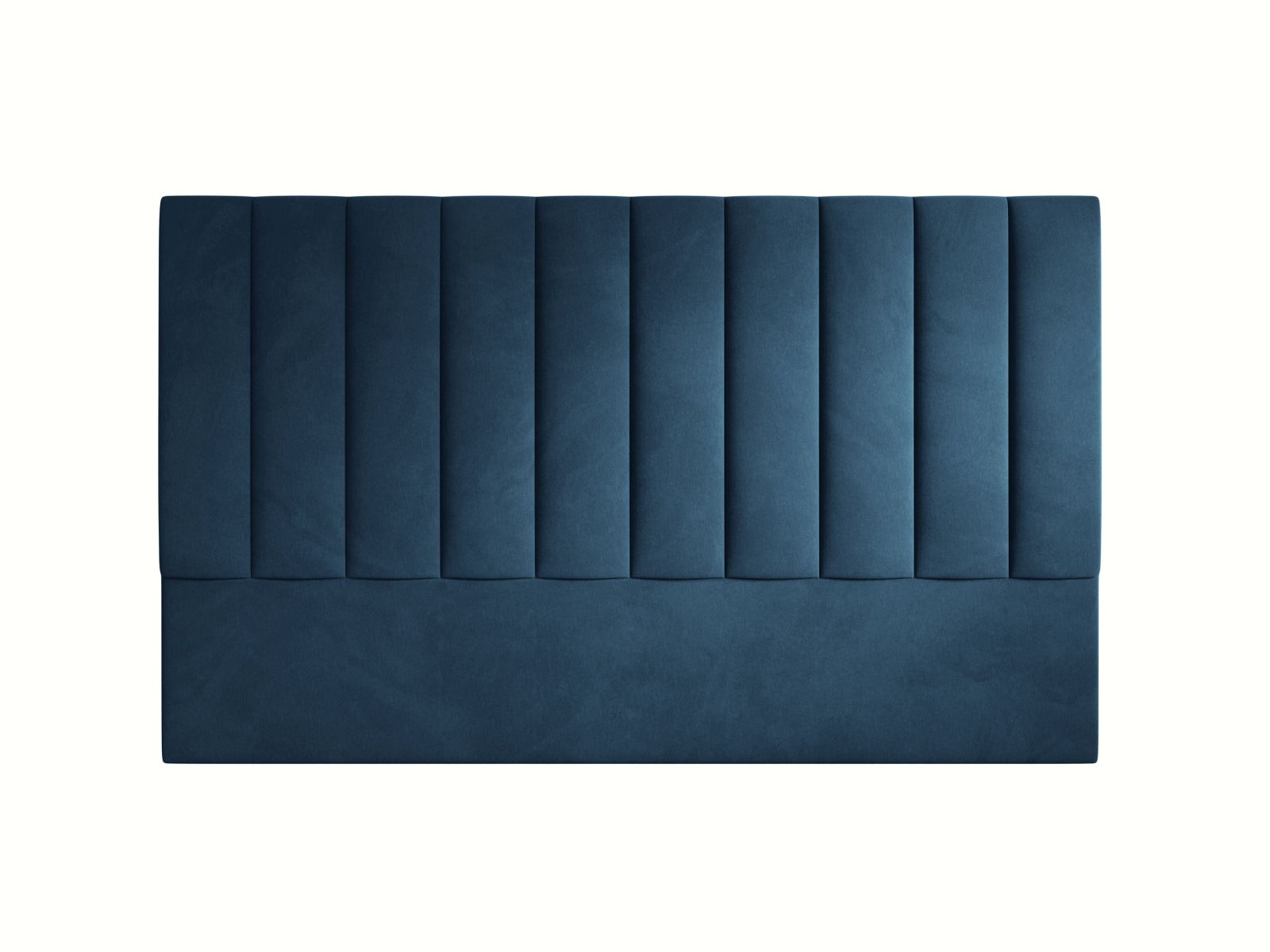 Elegantes Kopfteil Marl in tiefem Navy Blue, aus luxuriösem Magic Velvet, ideal für Betten mit einer Breite von bis zu 200 cm.