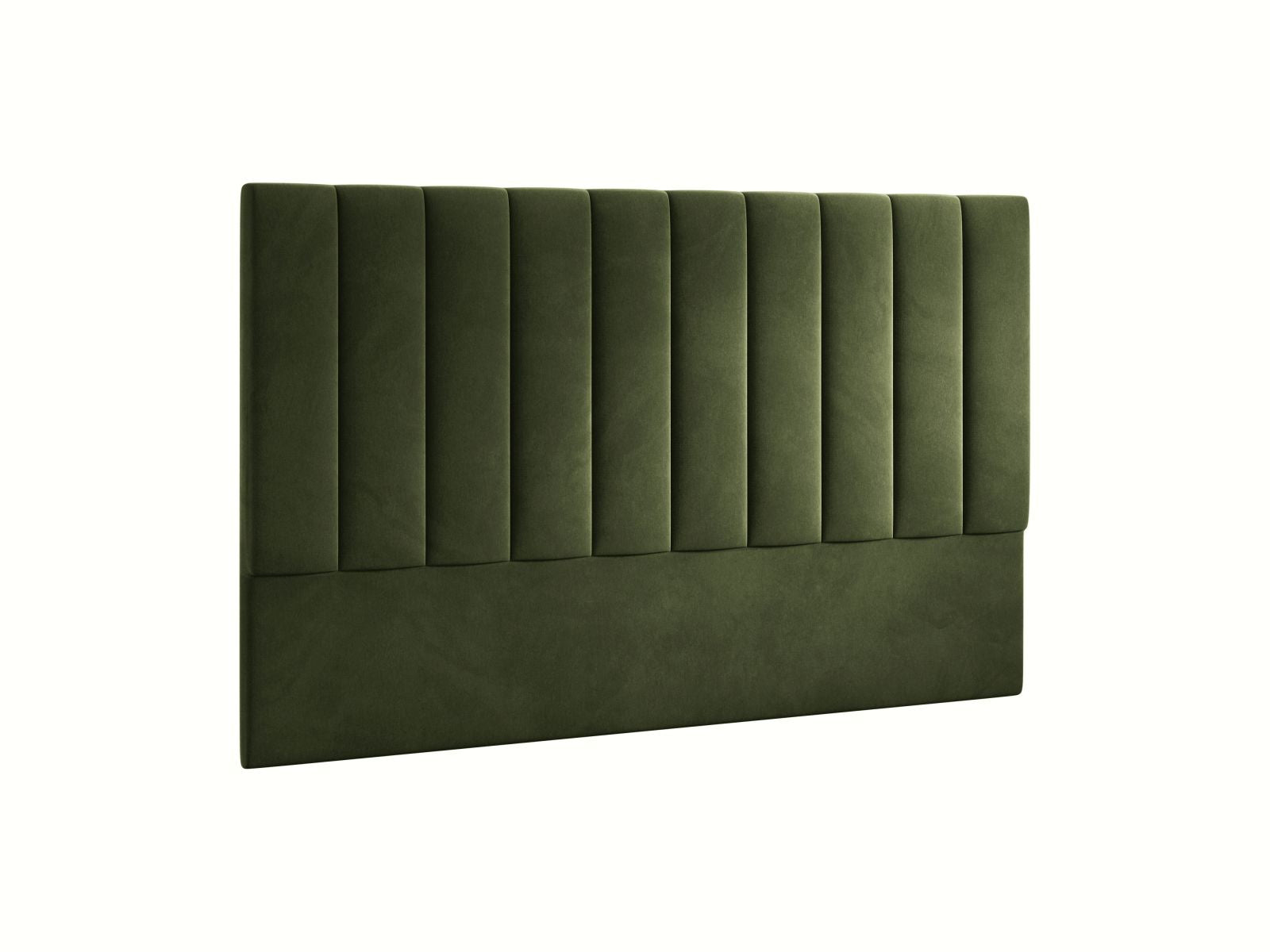 Stilvolles Kopfteil Marl in 200 cm Breite, aus luxuriösem Army Green-Magic Velvet, perfekt für ein elegantes Schlafzimmerambiente.