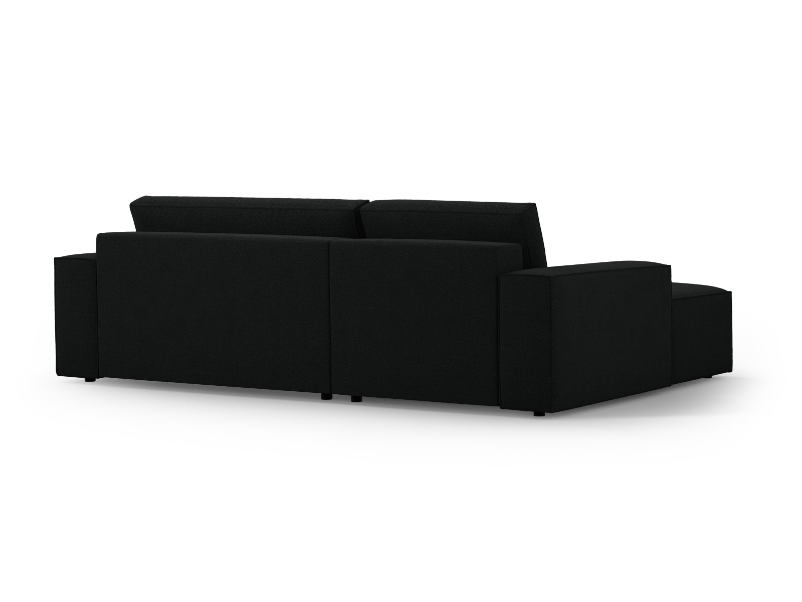 Elegantes Jodie Boucle Ecksofa links, 3-Sitzer mit praktischer Schlaffunktion und Stauraum, ideal für stilvolle Wohnräume und entspannte Nächte.