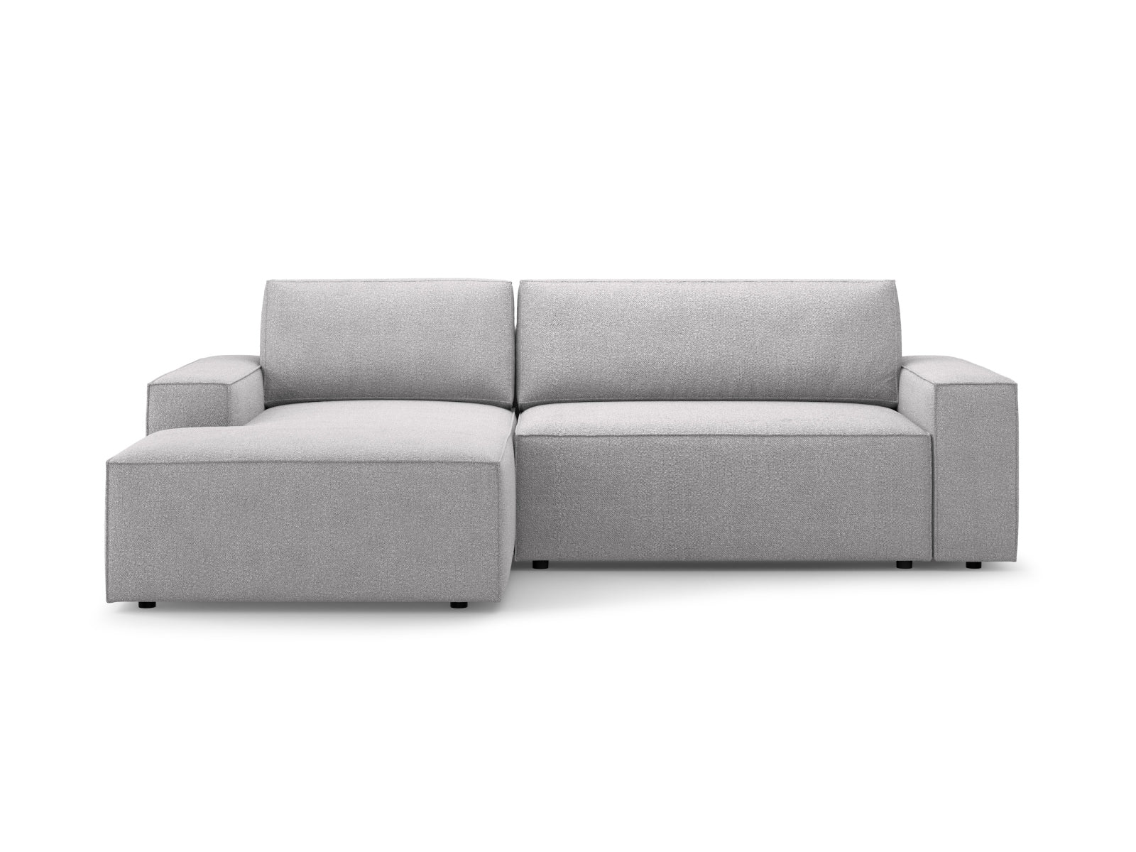 Jodie Boucle Ecksofa links mit Schlaffunktion und Stauraumbox 3 Sitzer in Light Grey-Baloo präsentiert im Onlineshop von KAQTU Design AG. Bettsofa links ist von Micadoni