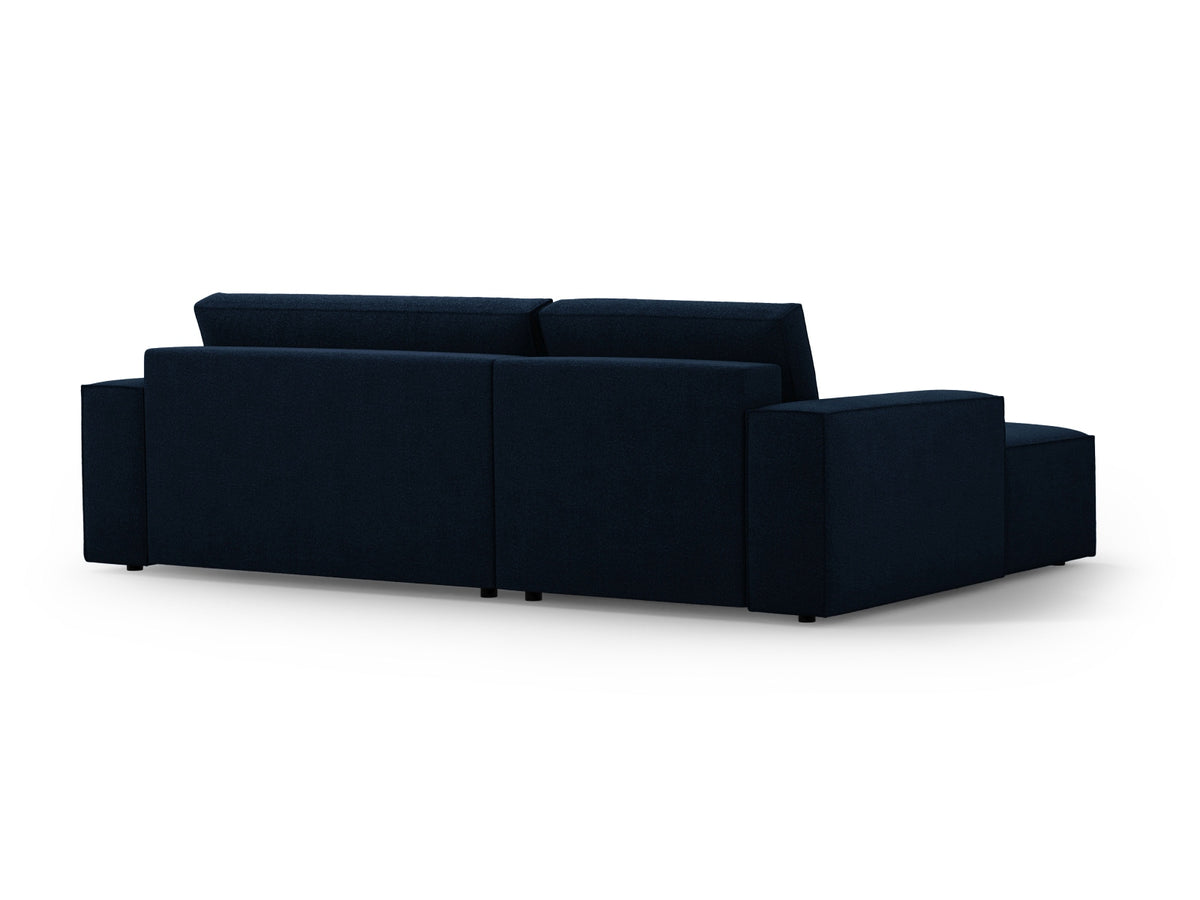Jodie Boucle Ecksofa links mit Schlaffunktion und Stauraumbox 3 Sitzer in Dark Blue-Baloo präsentiert im Onlineshop von KAQTU Design AG. Bettsofa links ist von Micadoni