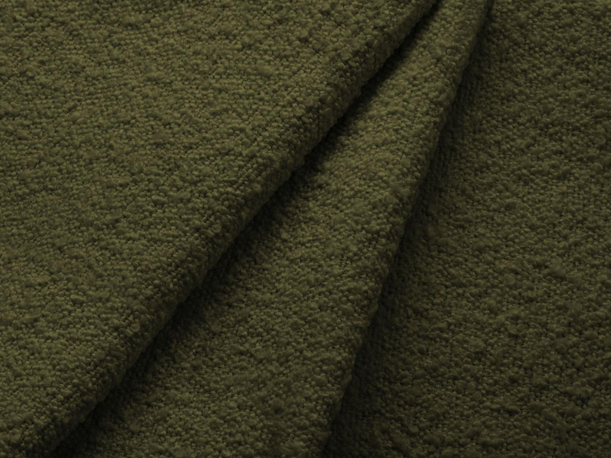 Jodie Boucle Ecksofa links mit Schlaffunktion und Stauraumbox 3 Sitzer in Dark Olive Green-Baloo präsentiert im Onlineshop von KAQTU Design AG. Bettsofa links ist von Micadoni