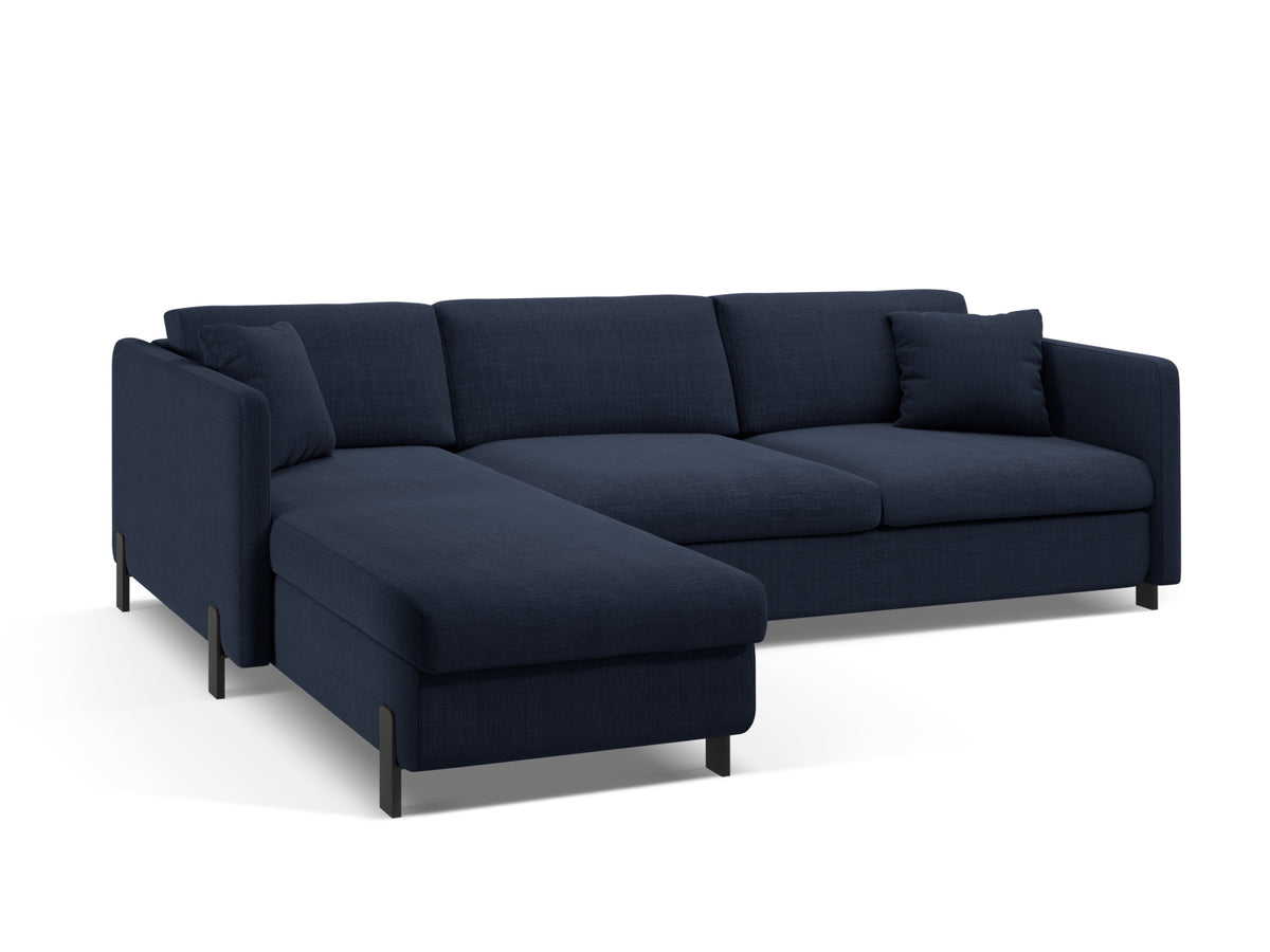Gloria Ecksofa links mit Schlaffunktion und Stauraum 5 Sitzer in Blue-Bjorn präsentiert im Onlineshop von KAQTU Design AG. Bettsofa links ist von Micadoni