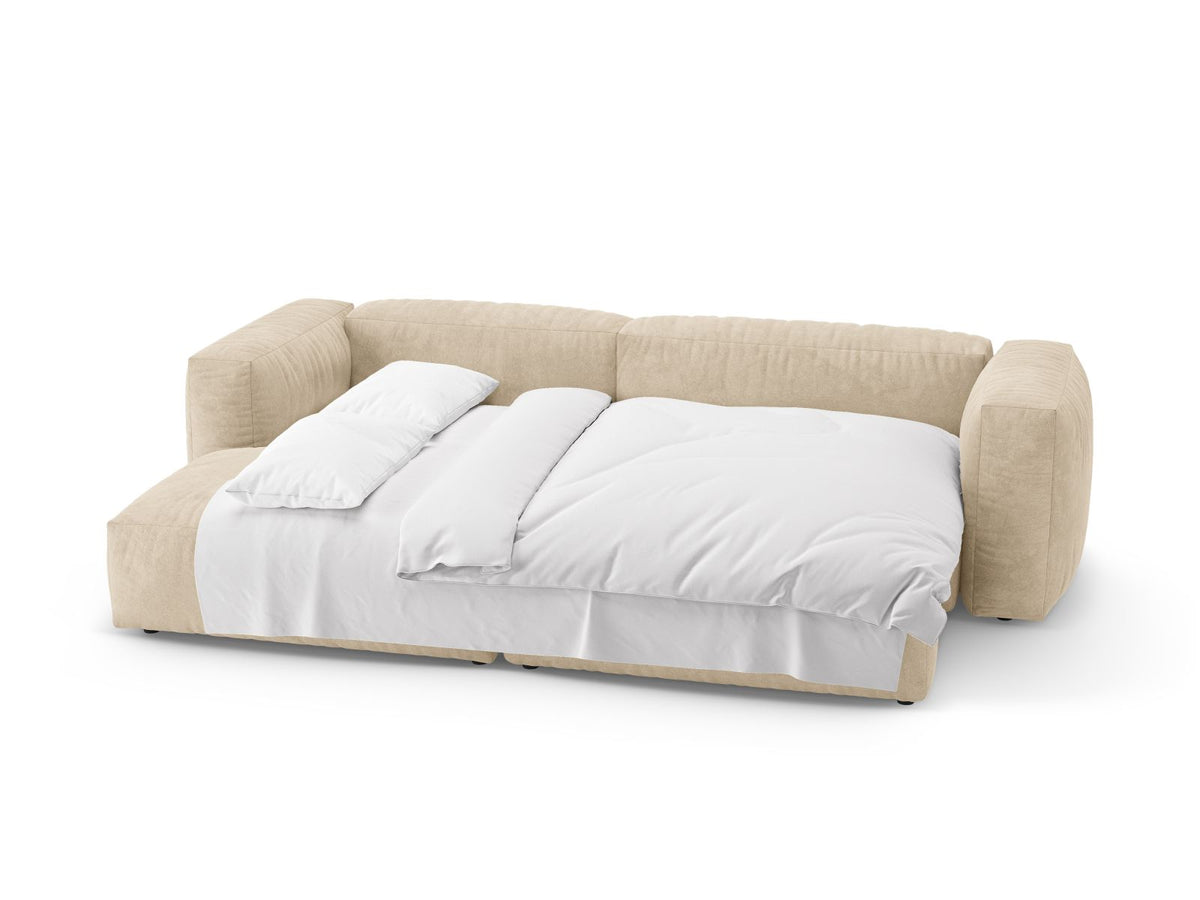 4-Sitzer Ecksofa links mit Schlaffunktion Martina in Light Beige-Vogue präsentiert im Onlineshop von KAQTU Design AG. Bettsofa links ist von Micadoni