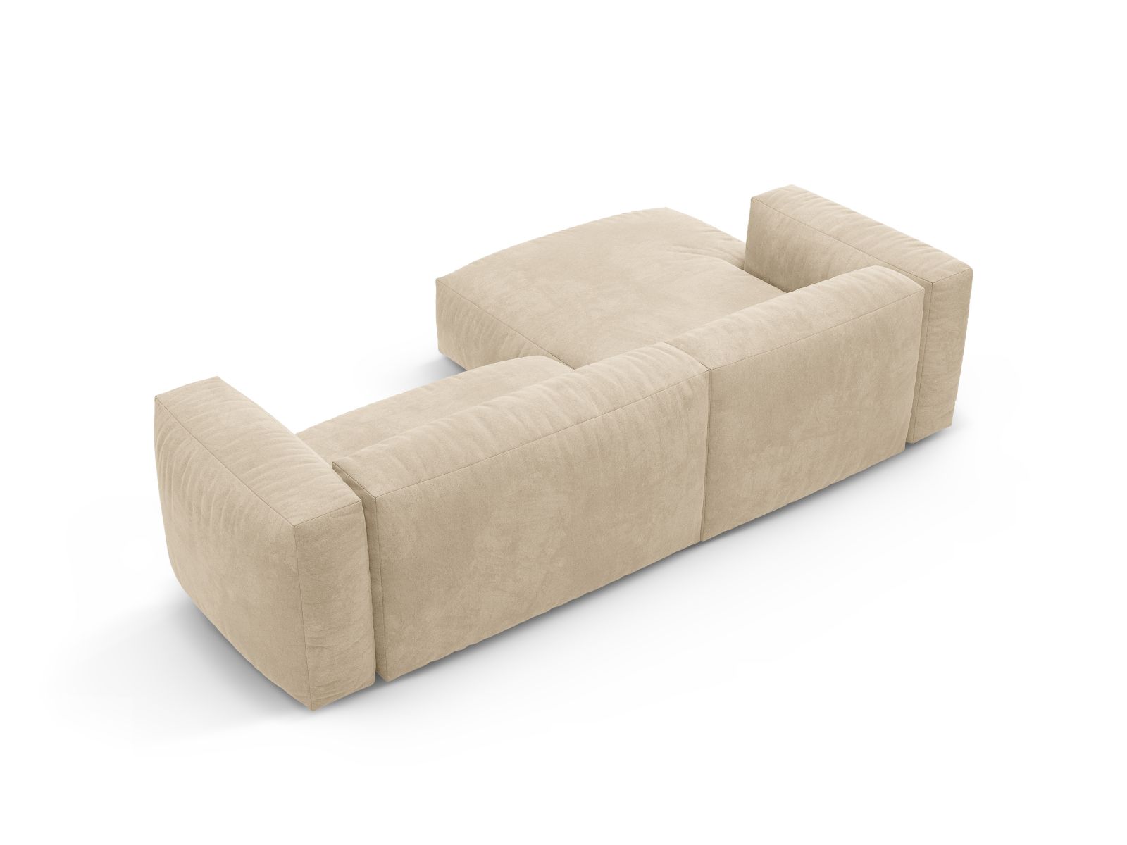 Beige 4-Sitzer Ecksofa Martina mit praktischer Schlaffunktion, ideal für entspannte Stunden und als komfortabler Schlafplatz für Gäste.