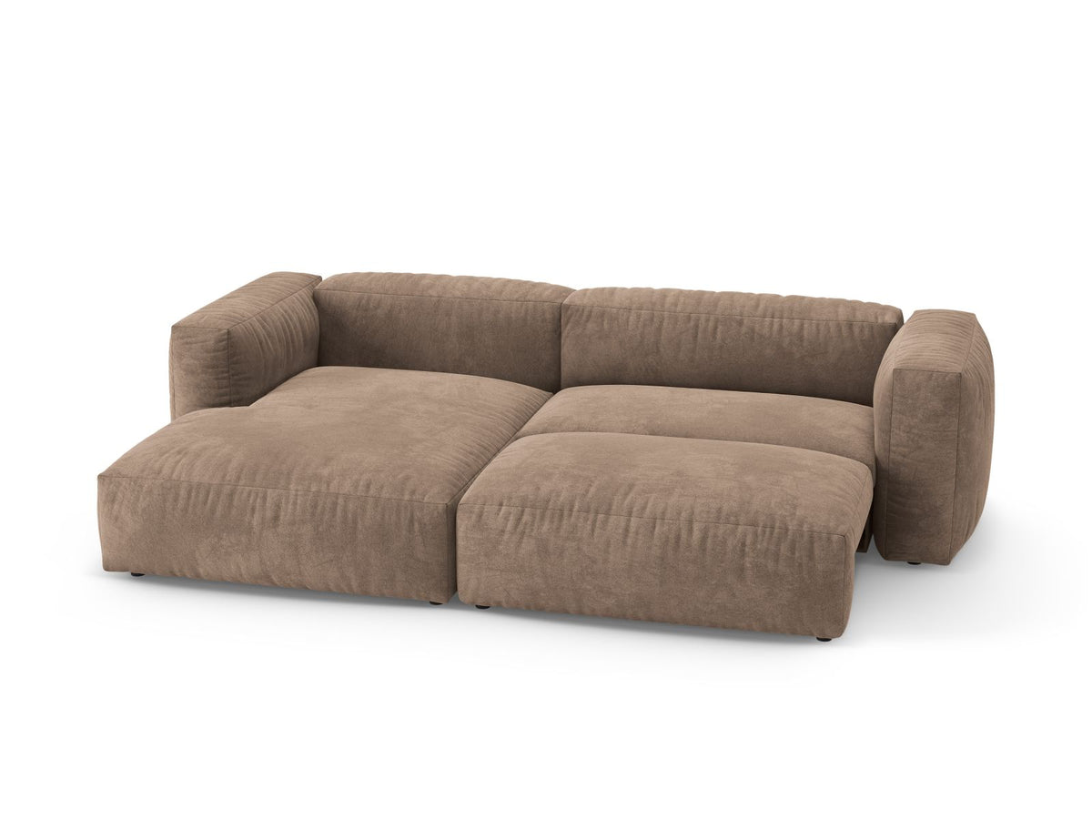 4-Sitzer Ecksofa links mit Schlaffunktion Martina in Dark Beige-Vogue präsentiert im Onlineshop von KAQTU Design AG. Bettsofa links ist von Micadoni