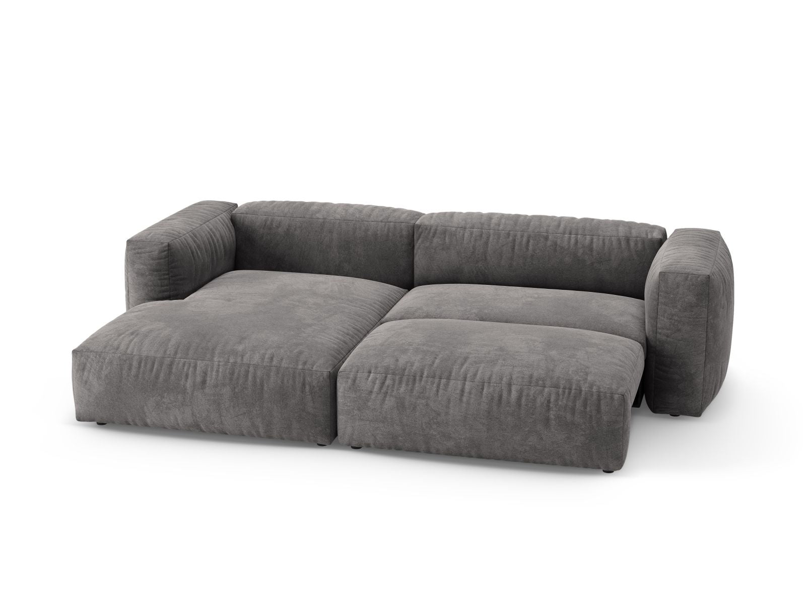 Stylisches 4-Sitzer Ecksofa Martina in modernem Design, ideal für entspannte Abende und Übernachtungsgäste, in elegantem Grau.