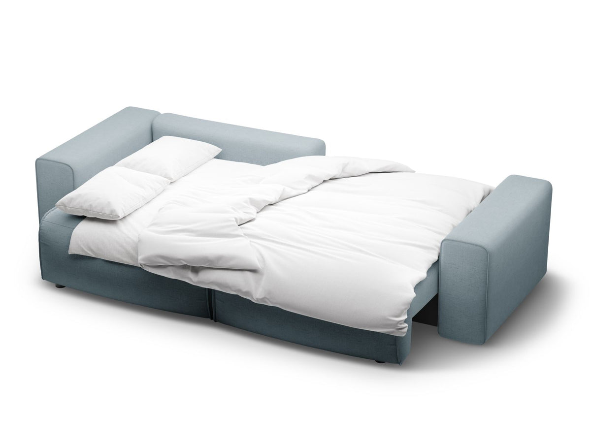 3-Sitzer Ecksofa Victor mit Schlaffunktion und Stauraum, links in Light Blue-Moly präsentiert im Onlineshop von KAQTU Design AG. Bettsofa links ist von Micadoni