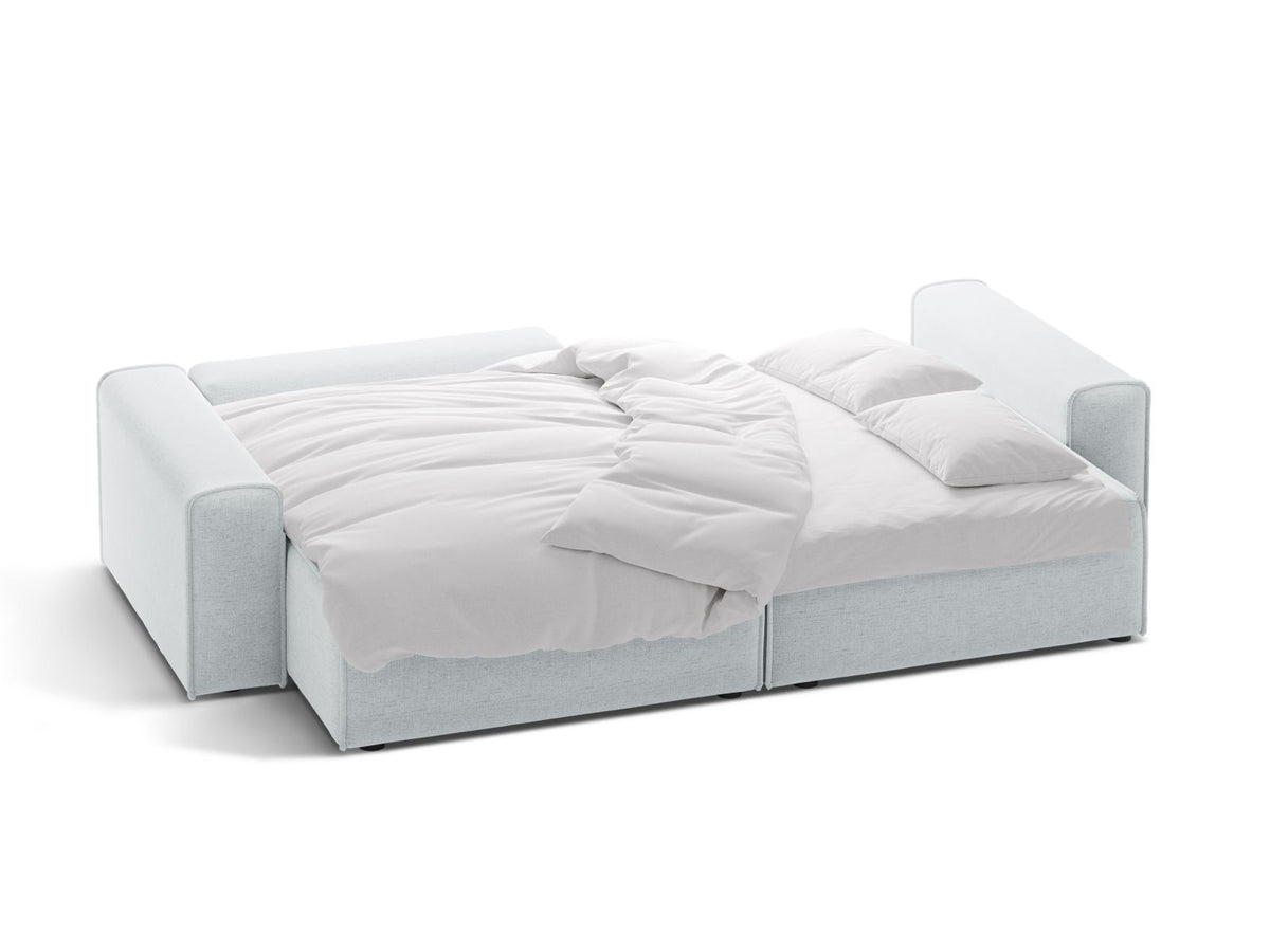 3-Sitzer Ecksofa Victor mit Schlaffunktion und Stauraum, links in Light Grey-Moly präsentiert im Onlineshop von KAQTU Design AG. Bettsofa links ist von Micadoni