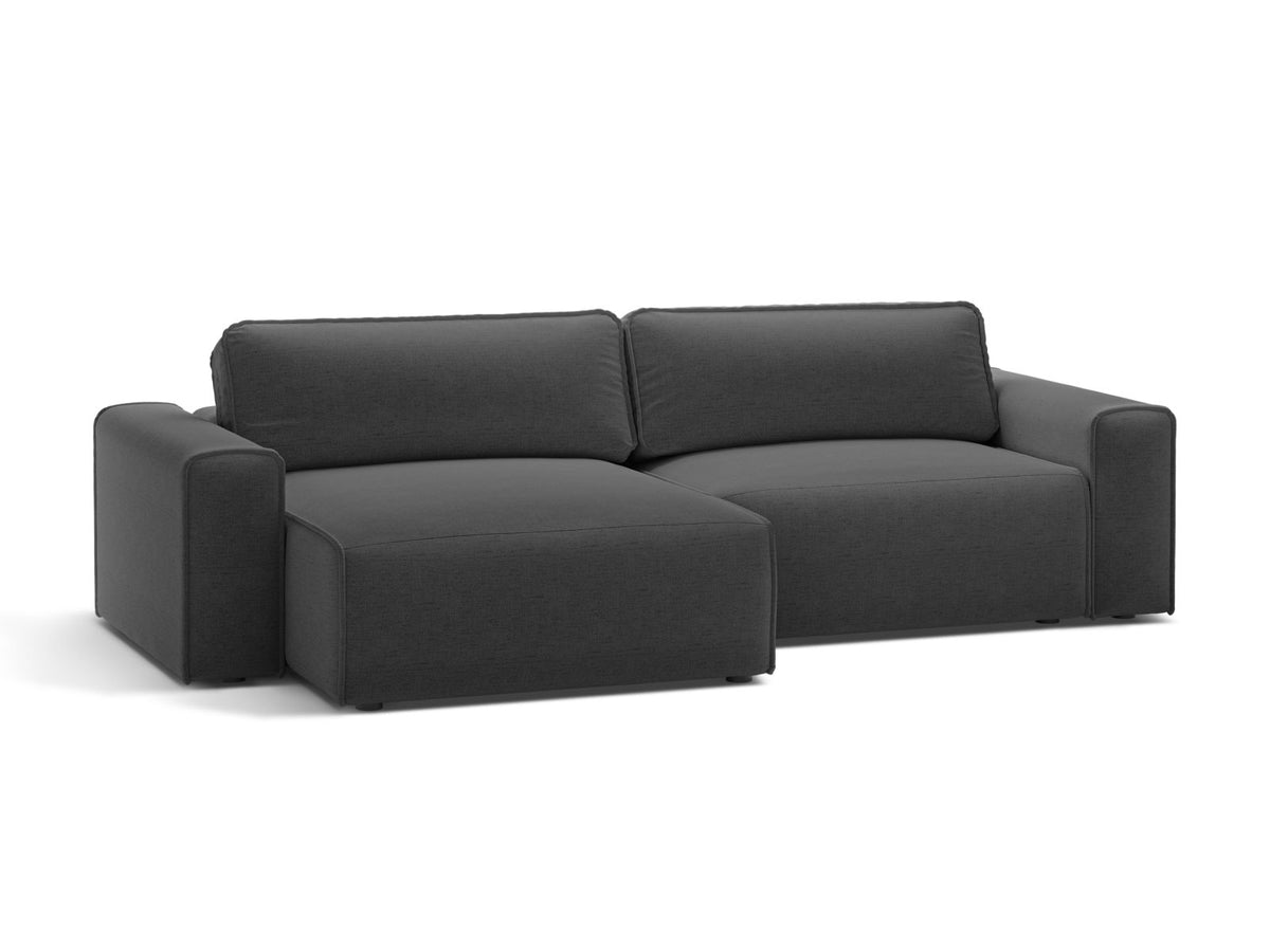 3-Sitzer Ecksofa Victor mit Schlaffunktion und Stauraum, links in Anthracite-Moly präsentiert im Onlineshop von KAQTU Design AG. Bettsofa links ist von Micadoni