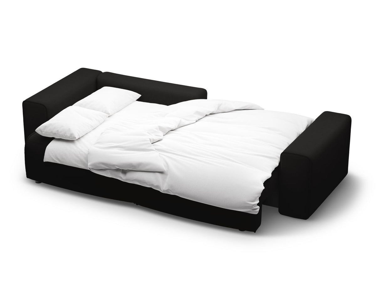 3-Sitzer Ecksofa Victor mit Schlaffunktion und Stauraum, links in Black-Moly präsentiert im Onlineshop von KAQTU Design AG. Bettsofa links ist von Micadoni