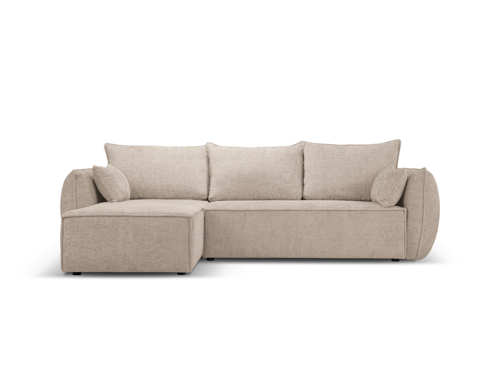 Kaelle Ecksofa links mit Schlaffunktion und Stauraumbox 4 Sitzer in Beige präsentiert im Onlineshop von KAQTU Design AG. Ecksofa links ist von Micadoni
