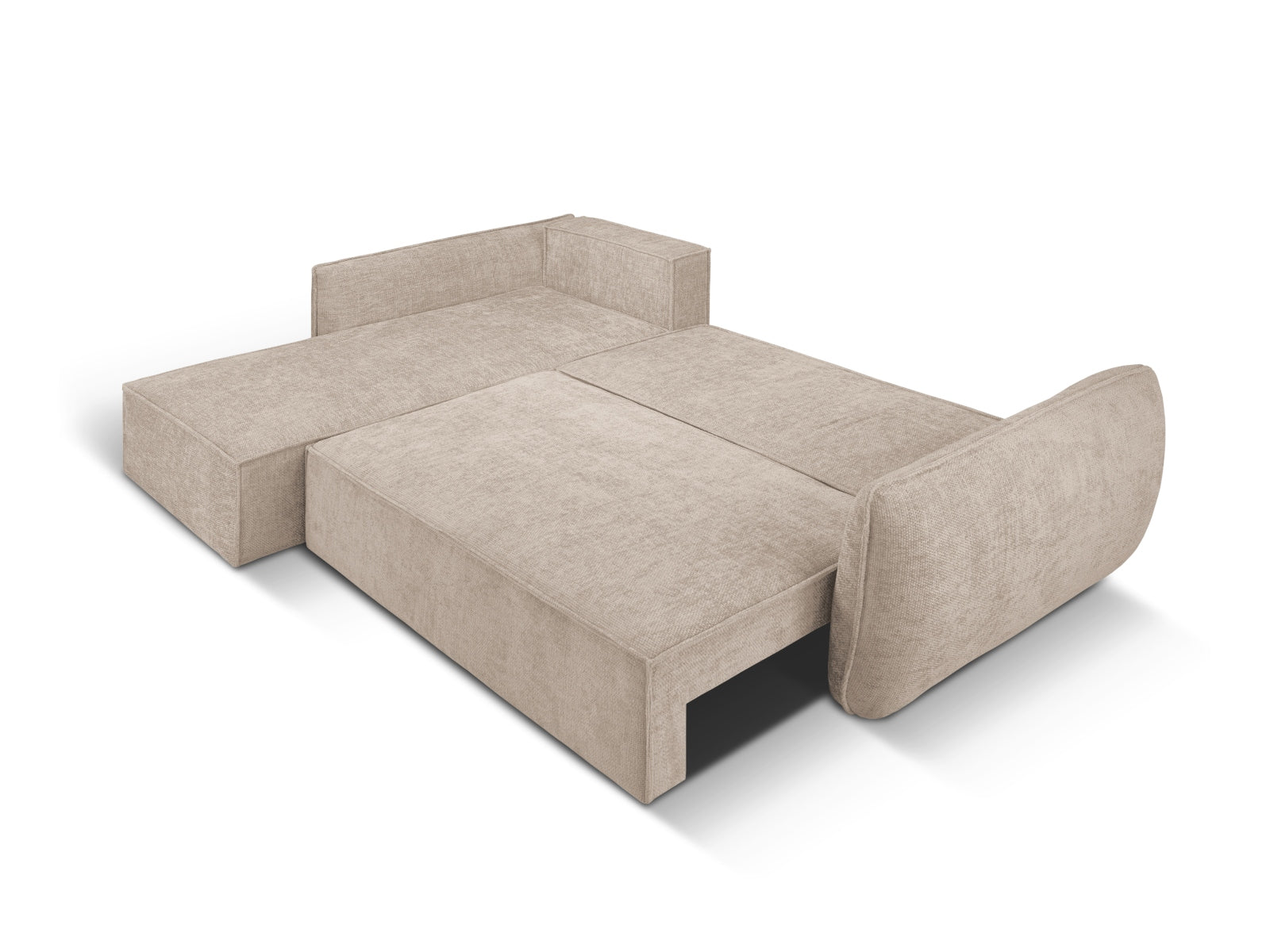 Erleben Sie das Kaelle Ecksofa links von Micadoni – ein elegantes 4-Sitzer Sofa mit cleverer Schlaffunktion und Stauraum für Ihr Wohnzimmer.