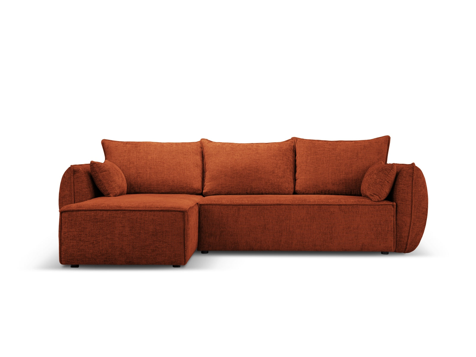 Kaelle Ecksofa links mit Schlaffunktion und Stauraumbox 4 Sitzer in Terracotta-Haga präsentiert im Onlineshop von KAQTU Design AG. Bettsofa links ist von Micadoni