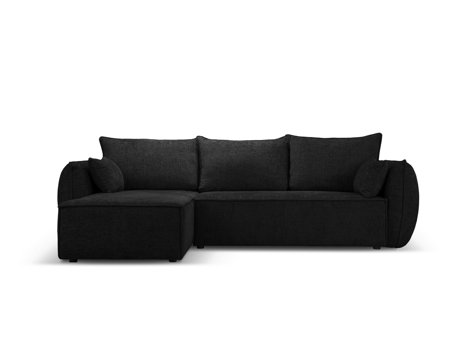 Kaelle Ecksofa links mit Schlaffunktion und Stauraumbox 4 Sitzer in Black präsentiert im Onlineshop von KAQTU Design AG. Ecksofa links ist von Micadoni