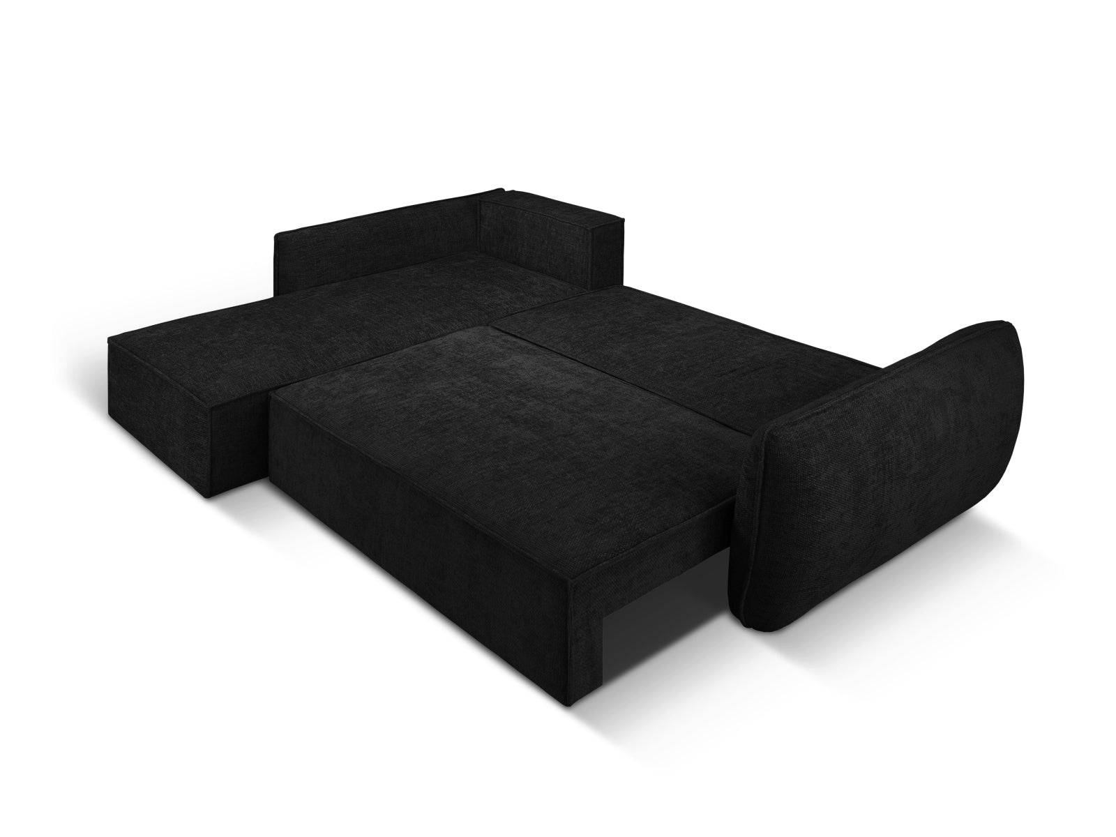 Stylisches Kaelle Ecksofa links mit Schlafoption und integriertem Stauraum, perfekt für kleine Räume und entspannte Nächte.
