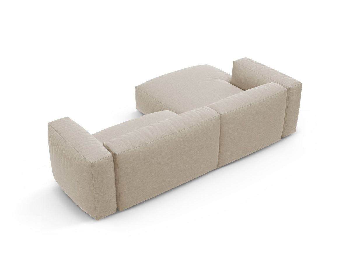 4-Sitzer Ecksofa links mit Bettfunktion Martina in Light Beige-Boston präsentiert im Onlineshop von KAQTU Design AG. Bettsofa links ist von Micadoni