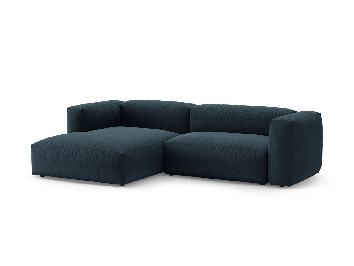 4-Sitzer Ecksofa links mit Bettfunktion Martina in Blue Jeans-Boston präsentiert im Onlineshop von KAQTU Design AG. Bettsofa links ist von Micadoni