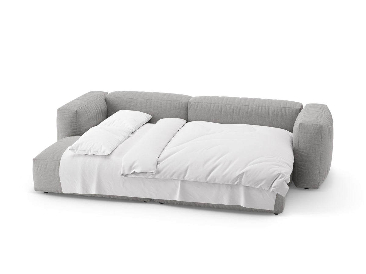 4-Sitzer Ecksofa links mit Bettfunktion Martina in Light Grey-Boston präsentiert im Onlineshop von KAQTU Design AG. Bettsofa links ist von Micadoni