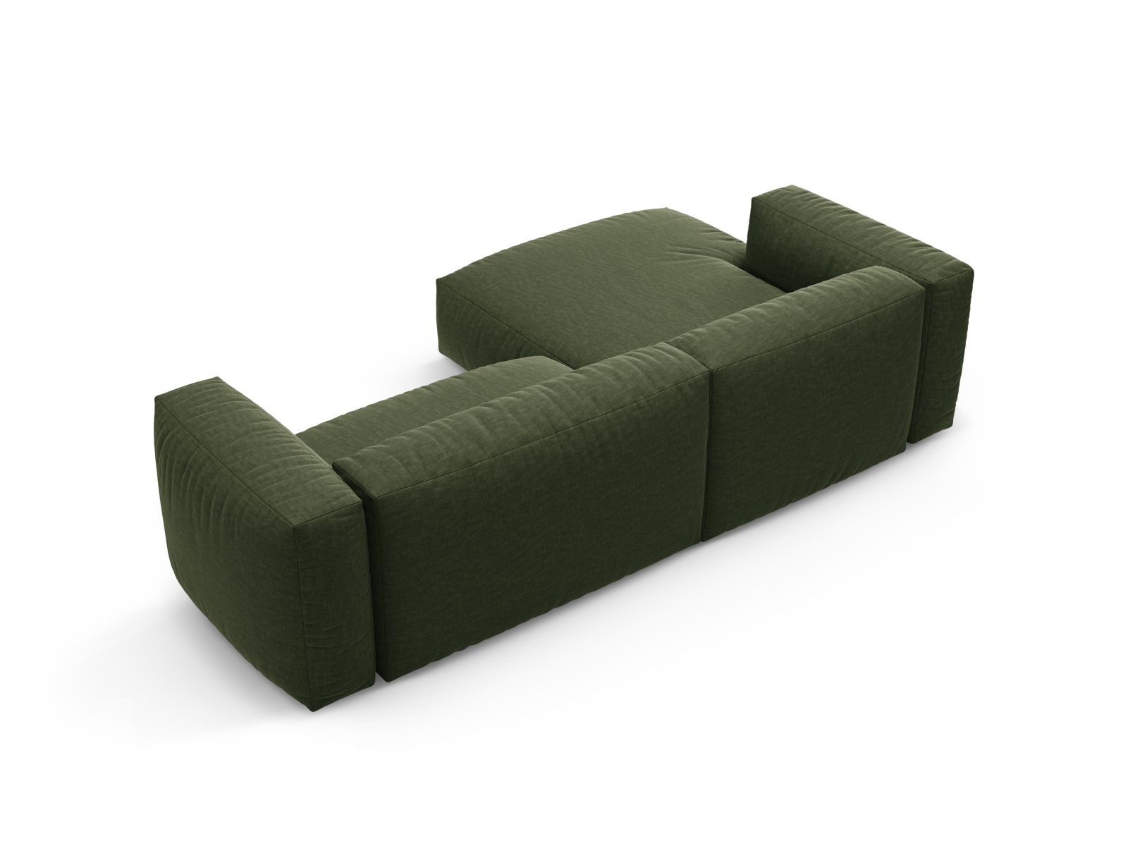 Stylisches 4-Sitzer Ecksofa links Martina in modernem Green-Boston, ideal für gemütliche Stunden und als praktische Schlafgelegenheit.