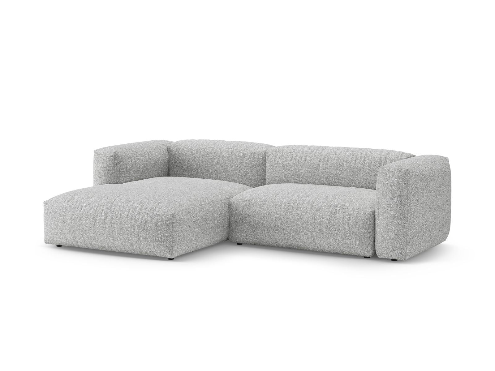 Elegantes 4-Sitzer Ecksofa Martina in Silver-Monet, ideal für Wohnräume, mit praktischer Schlaffunktion und Stauraum.