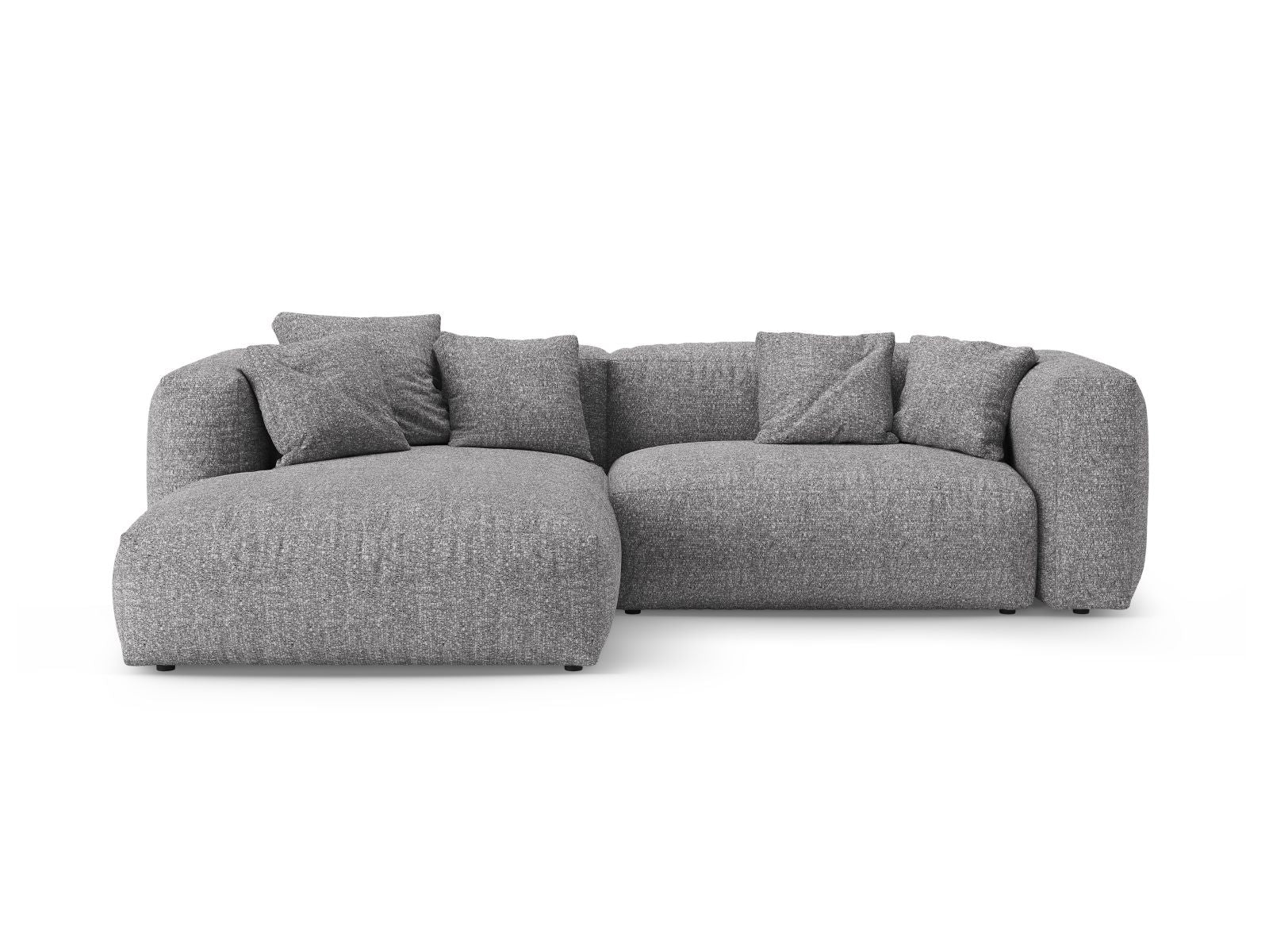 4-Sitzer Ecksofa links mit Schlaffunktion und Stauraum Martina in Graphite-Monet präsentiert im Onlineshop von KAQTU Design AG. Bettsofa links ist von Micadoni