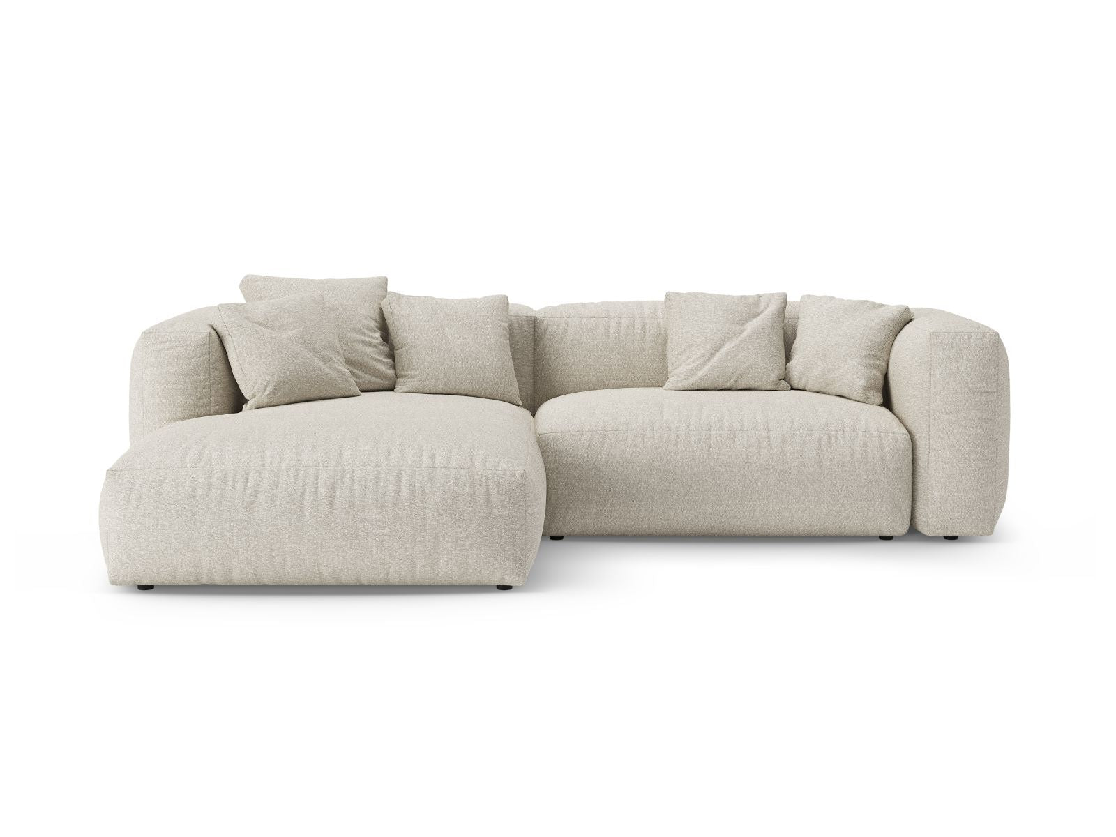 4-Sitzer Ecksofa links mit Schlaffunktion und Stauraum Martina in Beige-Monet präsentiert im Onlineshop von KAQTU Design AG. Bettsofa links ist von Micadoni