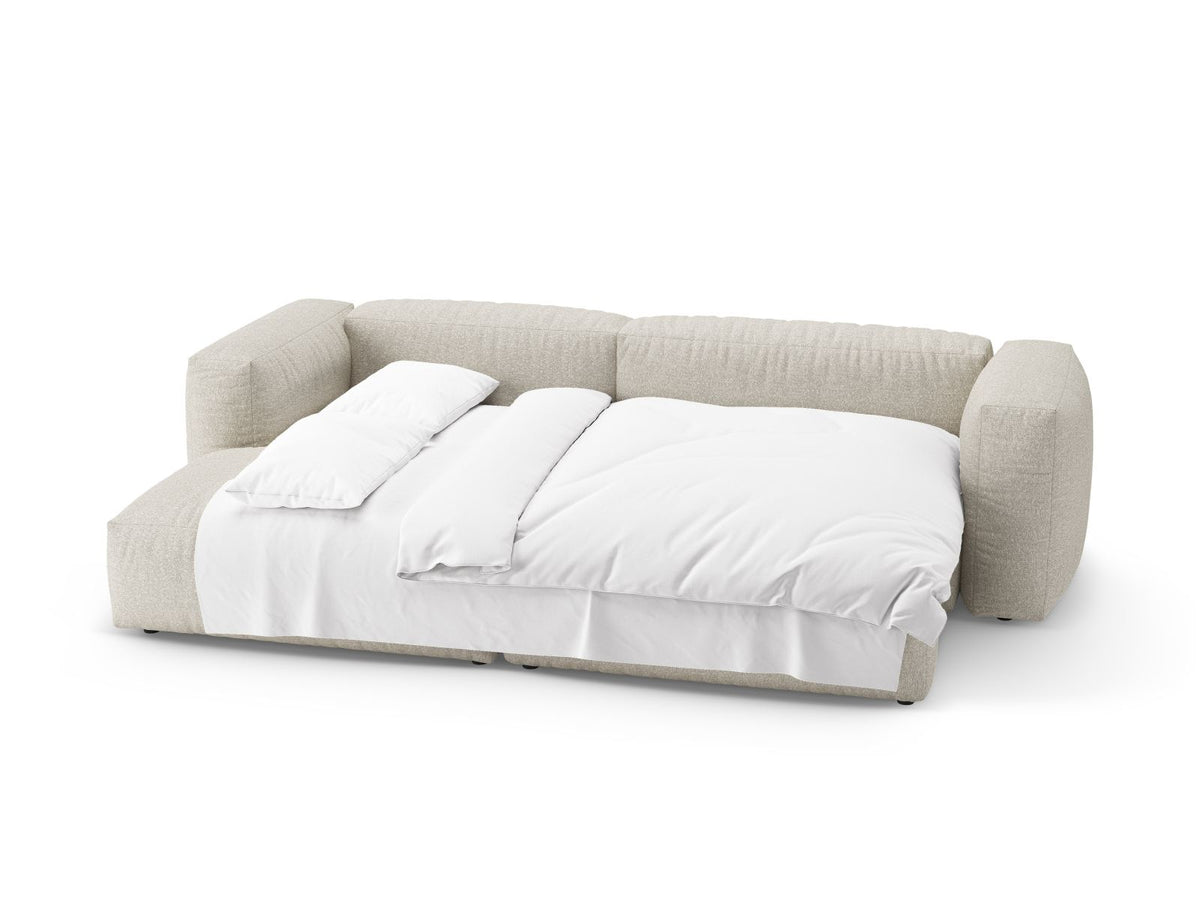 4-Sitzer Ecksofa links mit Schlaffunktion und Stauraum Martina in Beige-Monet präsentiert im Onlineshop von KAQTU Design AG. Bettsofa links ist von Micadoni