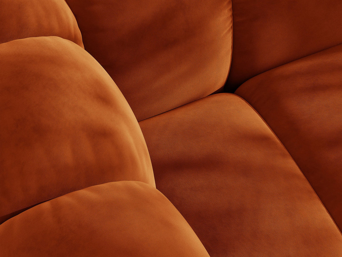 Lupine Ecksofa mit Bettfunktion und Stauraum links, Bezug aus Stoff Eden in Leichtes beige, schwarze Kunststoffbeine, Ecksofa-Form von Micadoni.