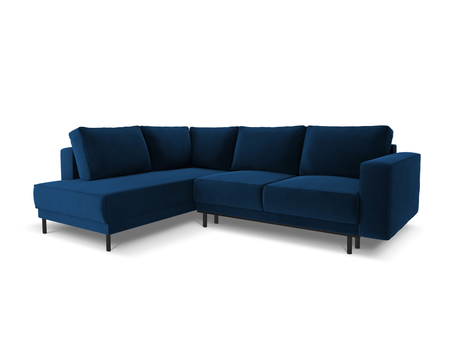 Caro Velour links Ecksofa mit Schlaffunktion 5 Sitzer in Royal Blue-Bluvel präsentiert im Onlineshop von KAQTU Design AG. Bettsofa links ist von Micadoni