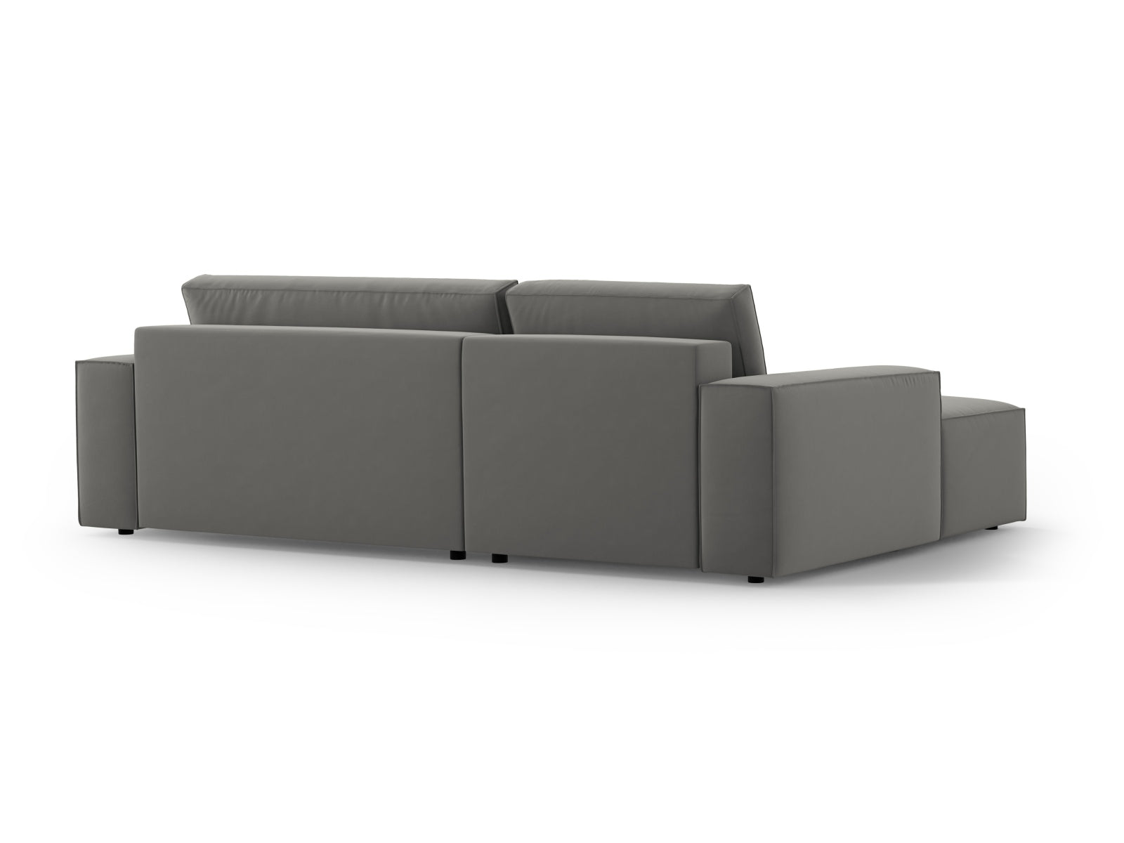 Entdecken Sie das Jodie Velour Ecksofa links – ein stilvolles 3-Sitzer Sofa mit Schlaffunktion und Stauraum für Ihr modernes Zuhause.