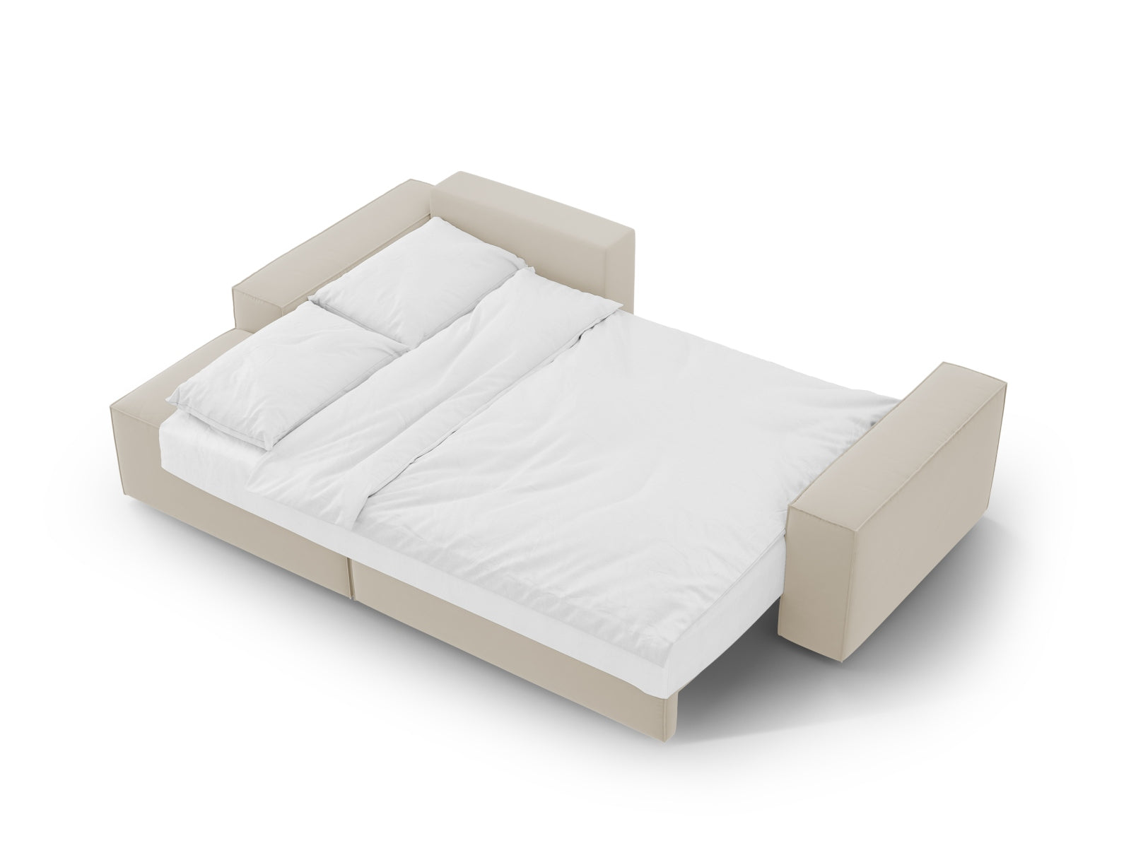 Erleben Sie das Jodie Velour Ecksofa links – ein elegantes 3-Sitzer Sofa mit bequemer Schlaffunktion und cleverer Stauraumlösung für Ihr modernes Wohnzimmer.