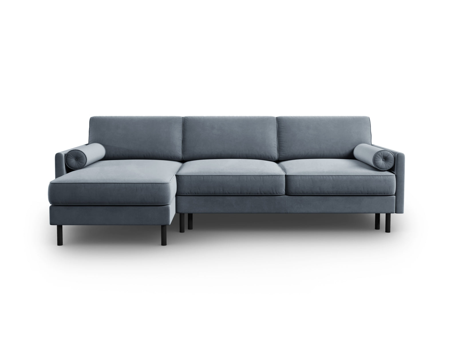 Scott Velour links Ecksofa mit Schlaffunktion und Stauraum 5 Sitzer in Light Blue-Bluvel präsentiert im Onlineshop von KAQTU Design AG. Bettsofa links ist von Micadoni