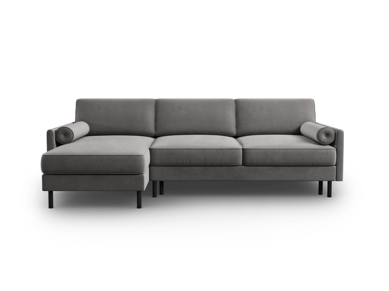 Scott Velour links Ecksofa mit Schlaffunktion und Stauraum 5 Sitzer in Light Grey präsentiert im Onlineshop von KAQTU Design AG. Ecksofa links ist von Micadoni