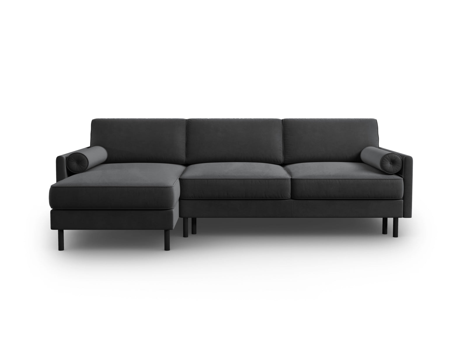Scott Velour links Ecksofa mit Schlaffunktion und Stauraum 5 Sitzer in Grey präsentiert im Onlineshop von KAQTU Design AG. Ecksofa links ist von Micadoni