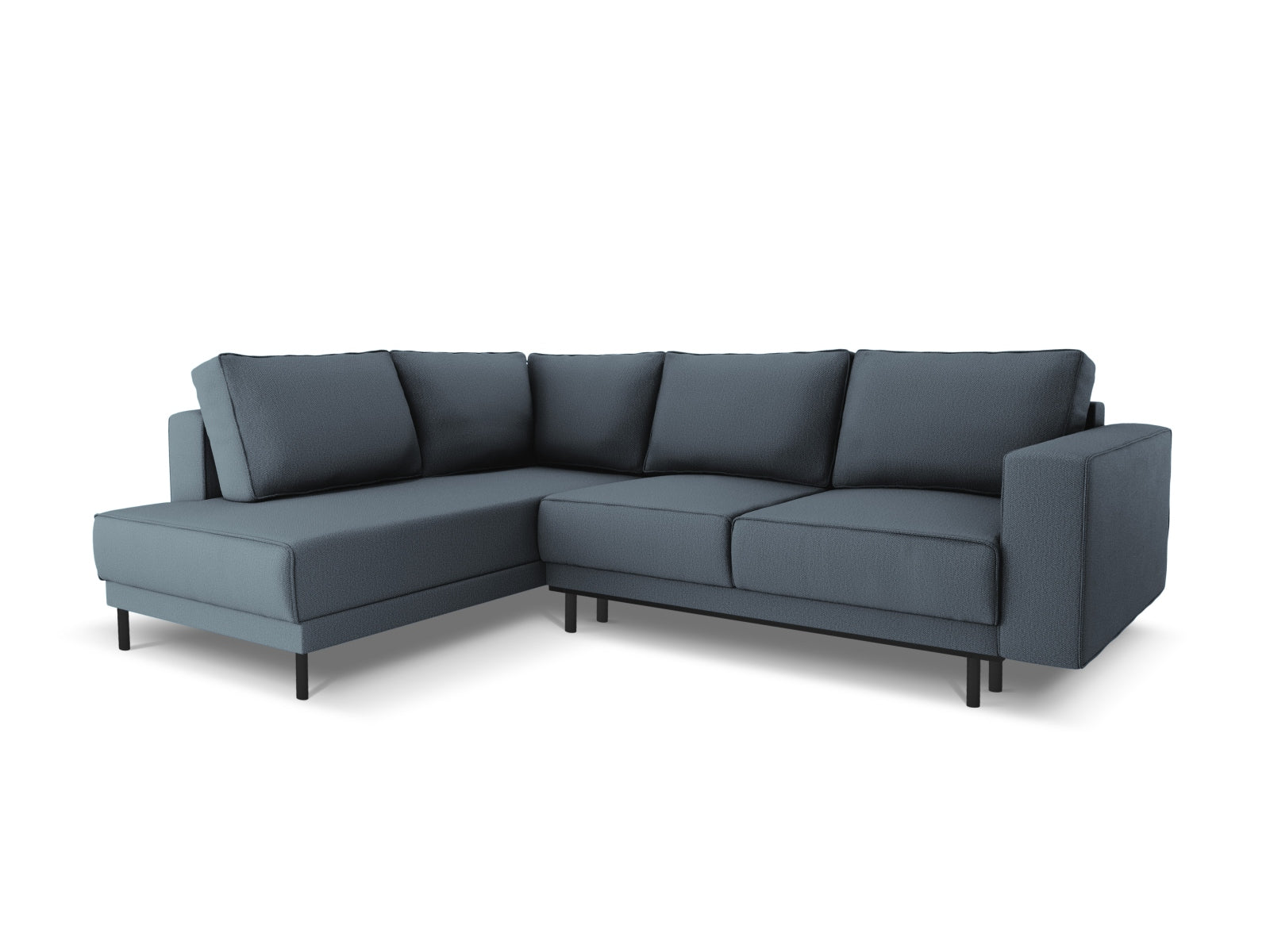 Caro Ecksofa mit Schlaffunktion links 5 Sitzer in Blue-Megan präsentiert im Onlineshop von KAQTU Design AG. Bettsofa links ist von Micadoni