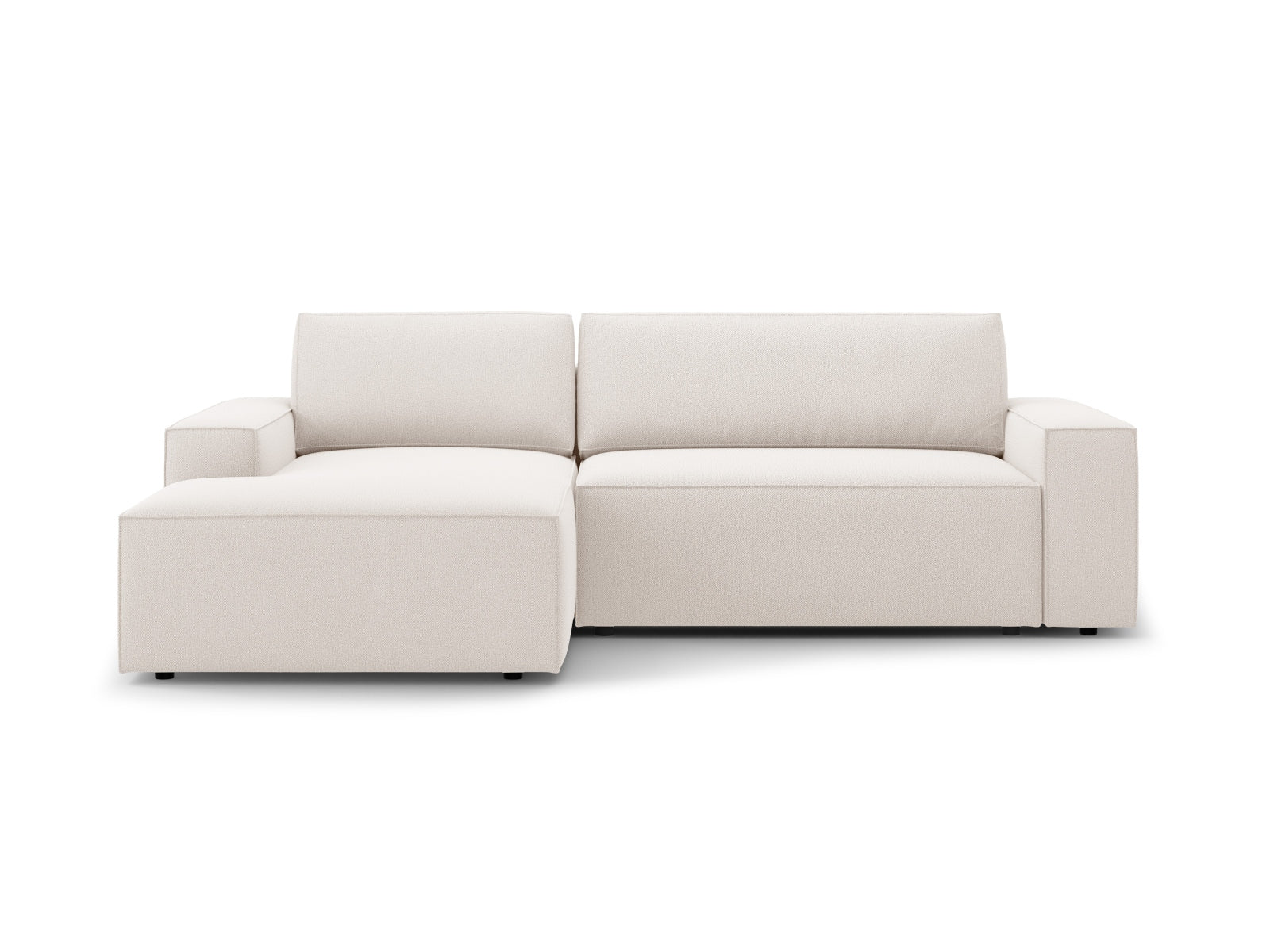 Jodie Ecksofa links mit Schlaffunktion und Stauraumbox 3 Sitzer in Light Beige-Megan präsentiert im Onlineshop von KAQTU Design AG. Bettsofa links ist von Micadoni